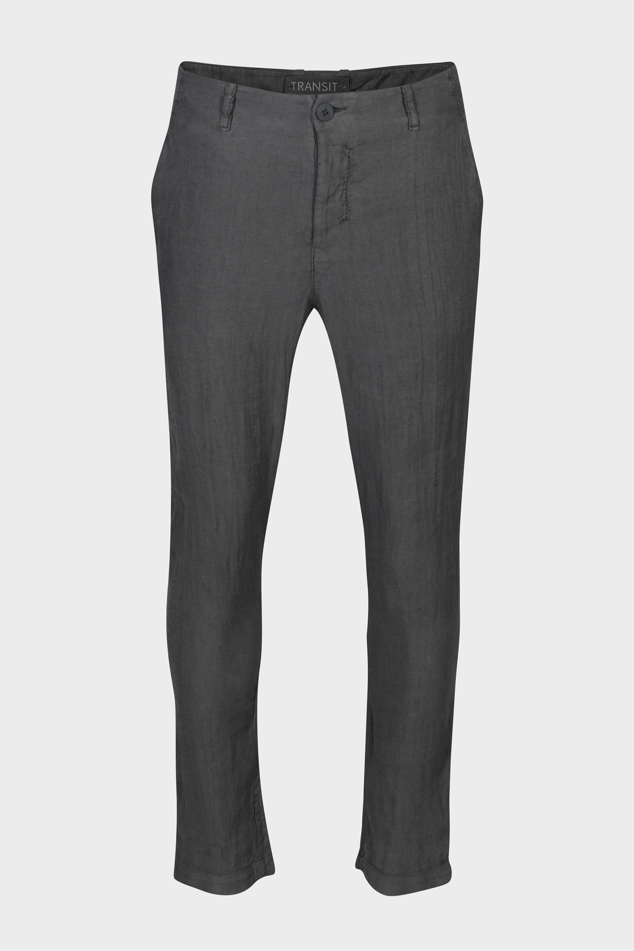 TRANSIT UOMO Slim Fit Linen Pant in Charcoal TRANSIT UOMO Slim Fit Linen Pant in Charcoal