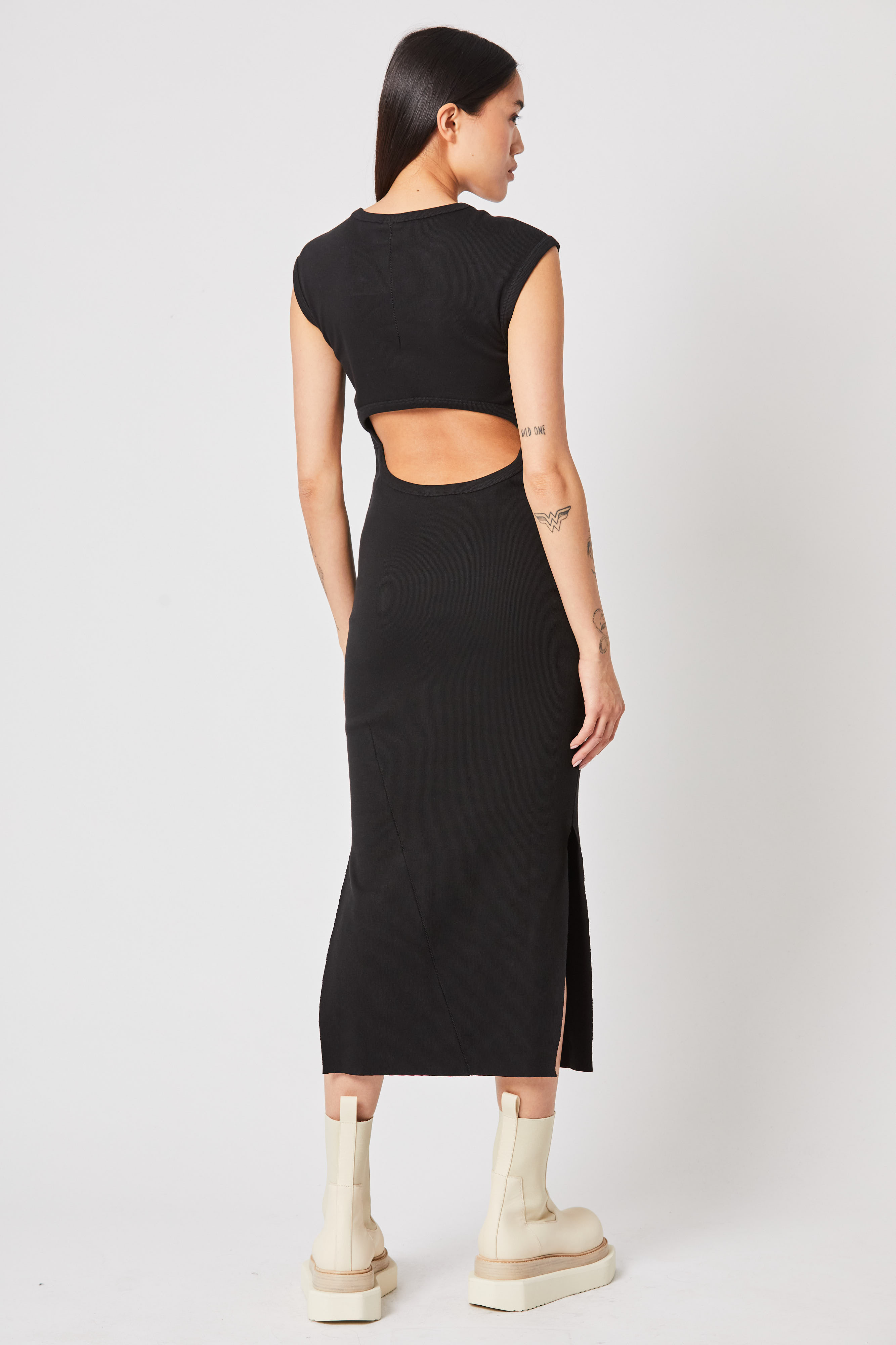 Thom Krom Rib Dress in Black