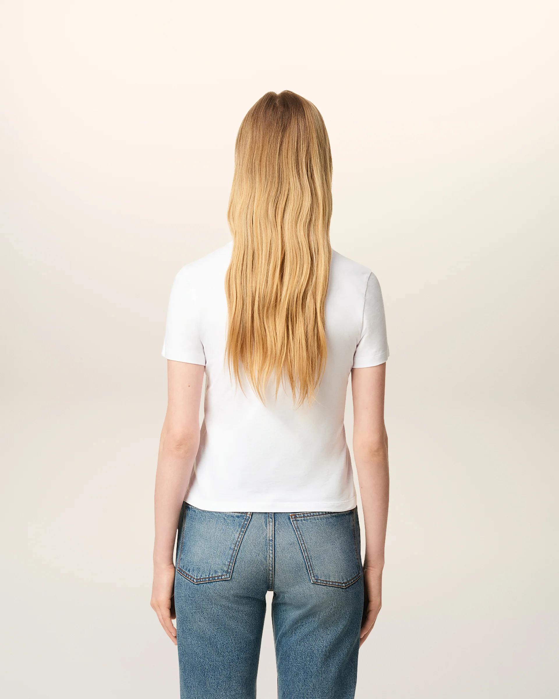 AMI PARIS de Coeur Fitted T-Shirt in White/Black