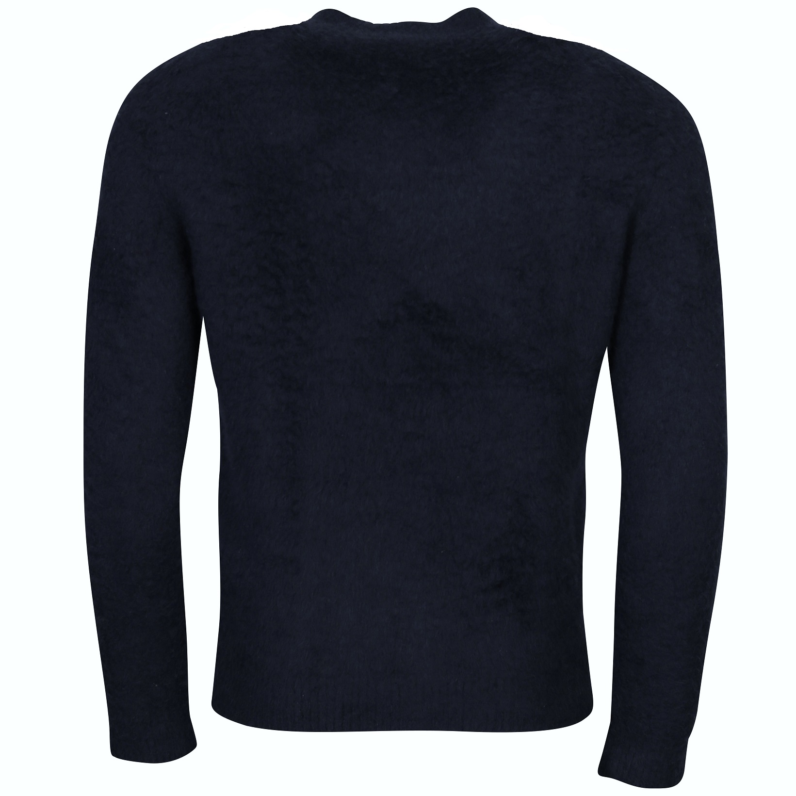 ROBERTO COLLINA Fluffy Cotton Knit Pullover in Navy