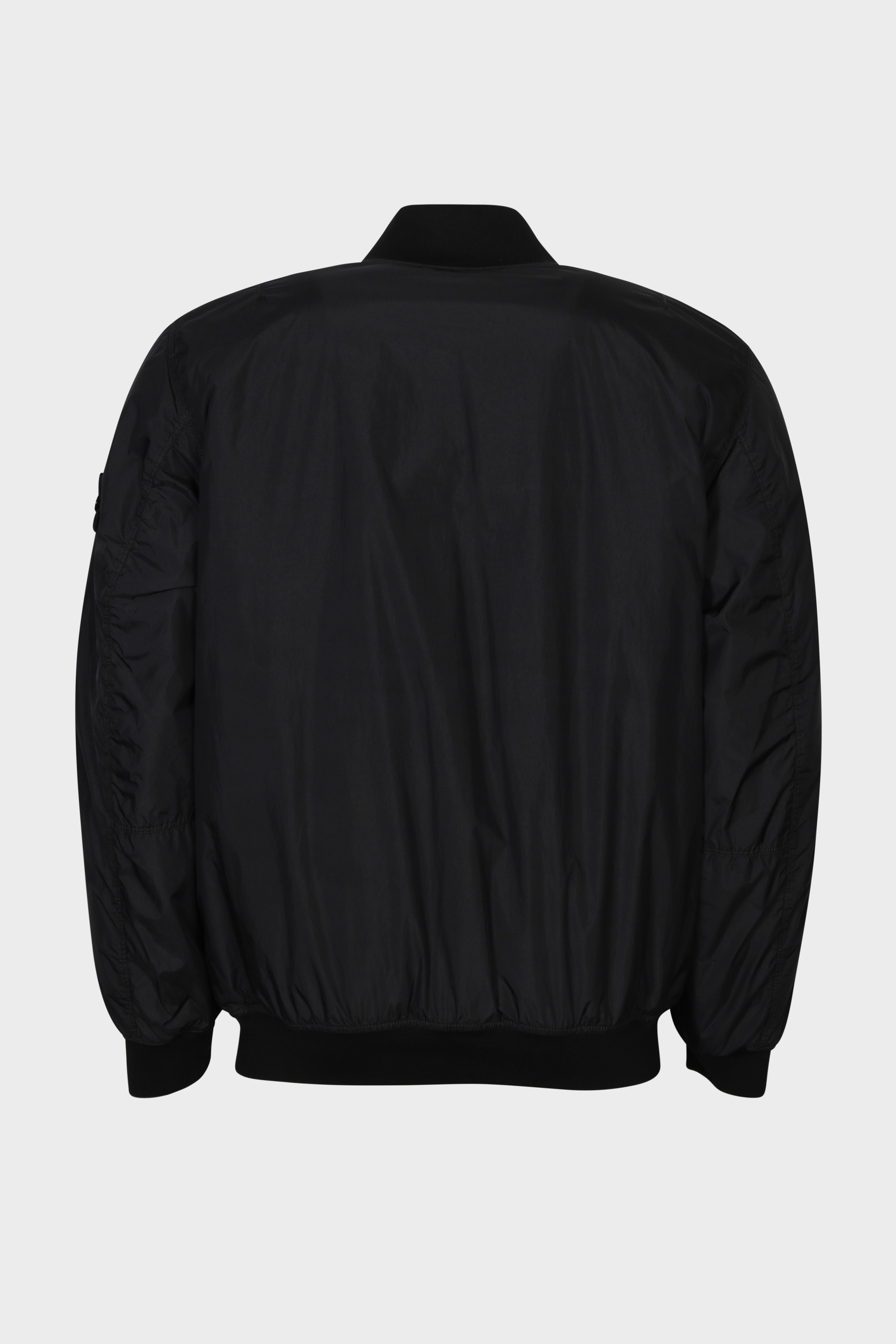 STONE ISLAND Garment Dyed Crinkle Reps Bomber Jacket in Black 3XL