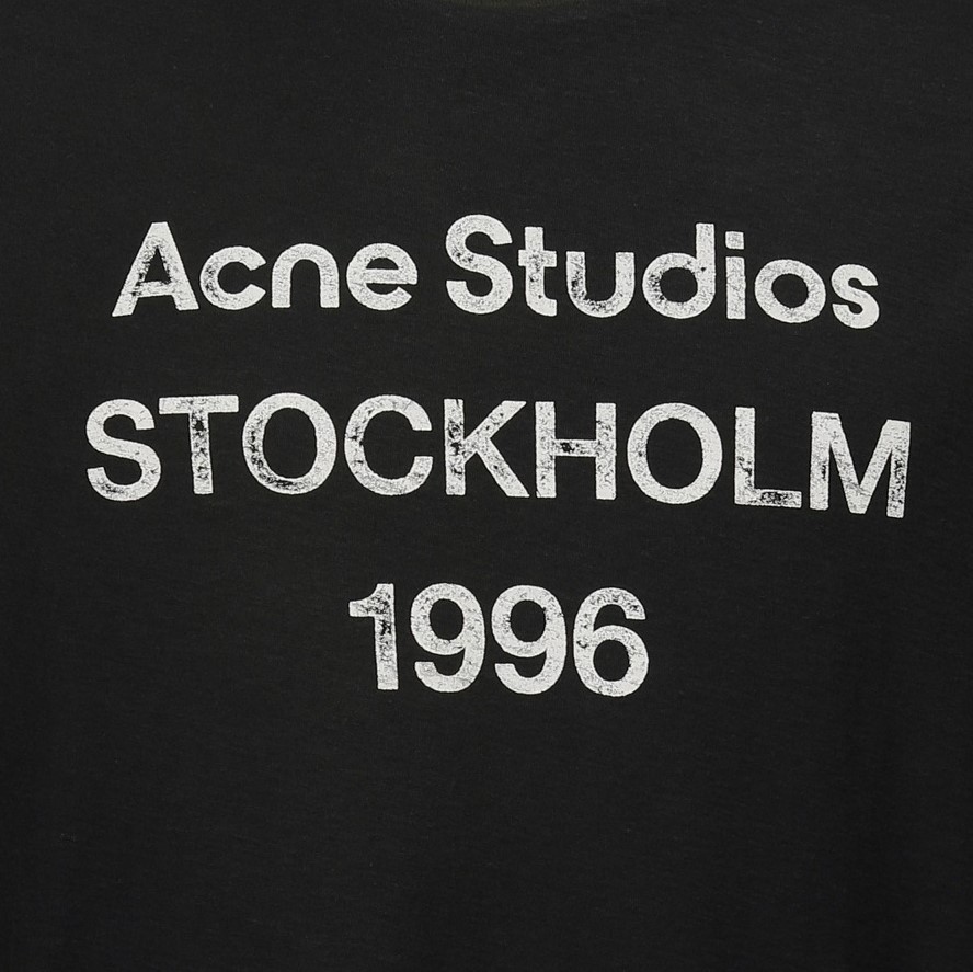 ACNE STUDIOS Logo T-Shirt in Faded Black