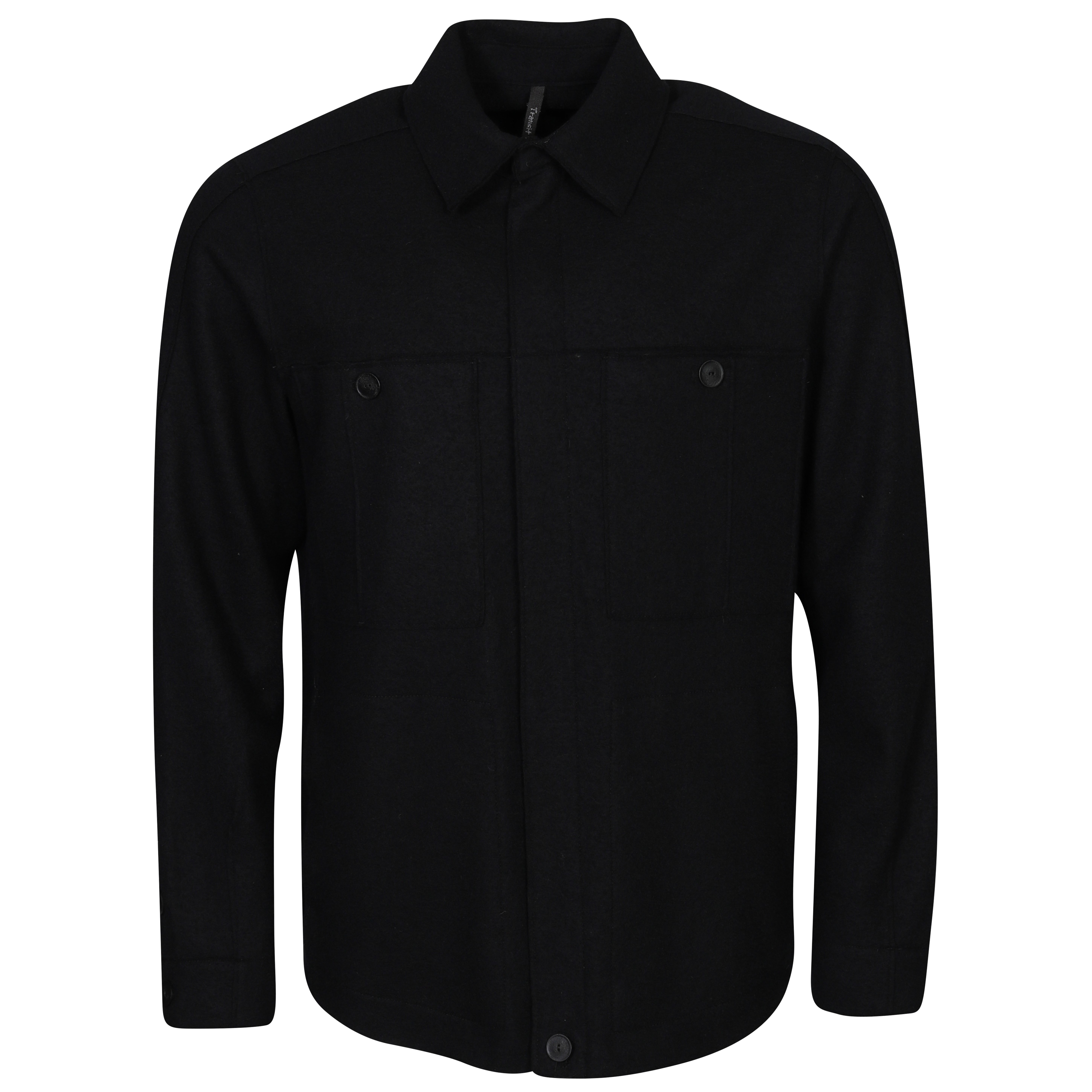 Transit Uomo Wool Overshirt in Black