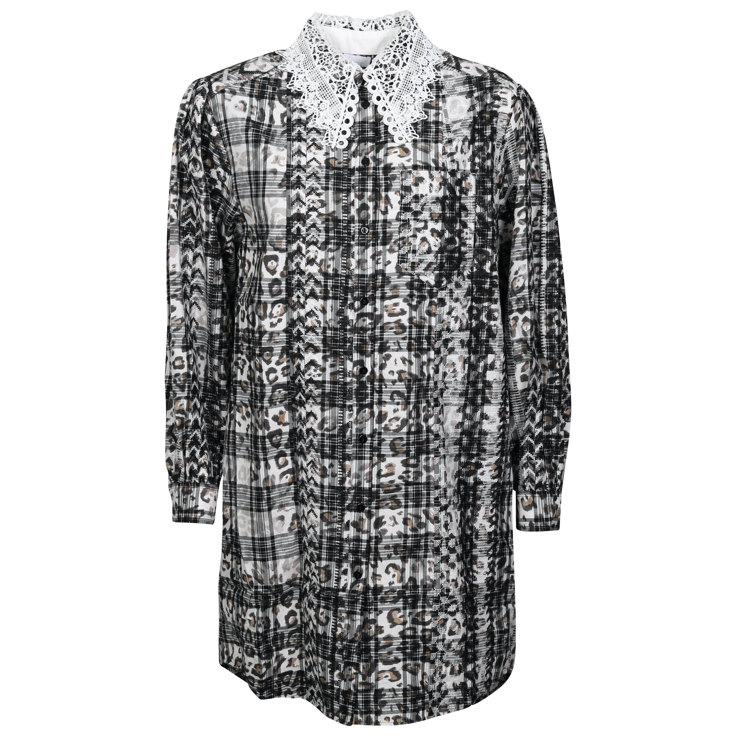Lala Berlin Dress Patchworked Leo Embroidery L