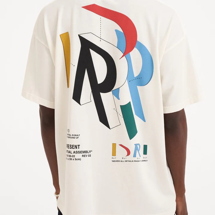 REPRESENT Initial Assembly T-Shirt in Flat White L