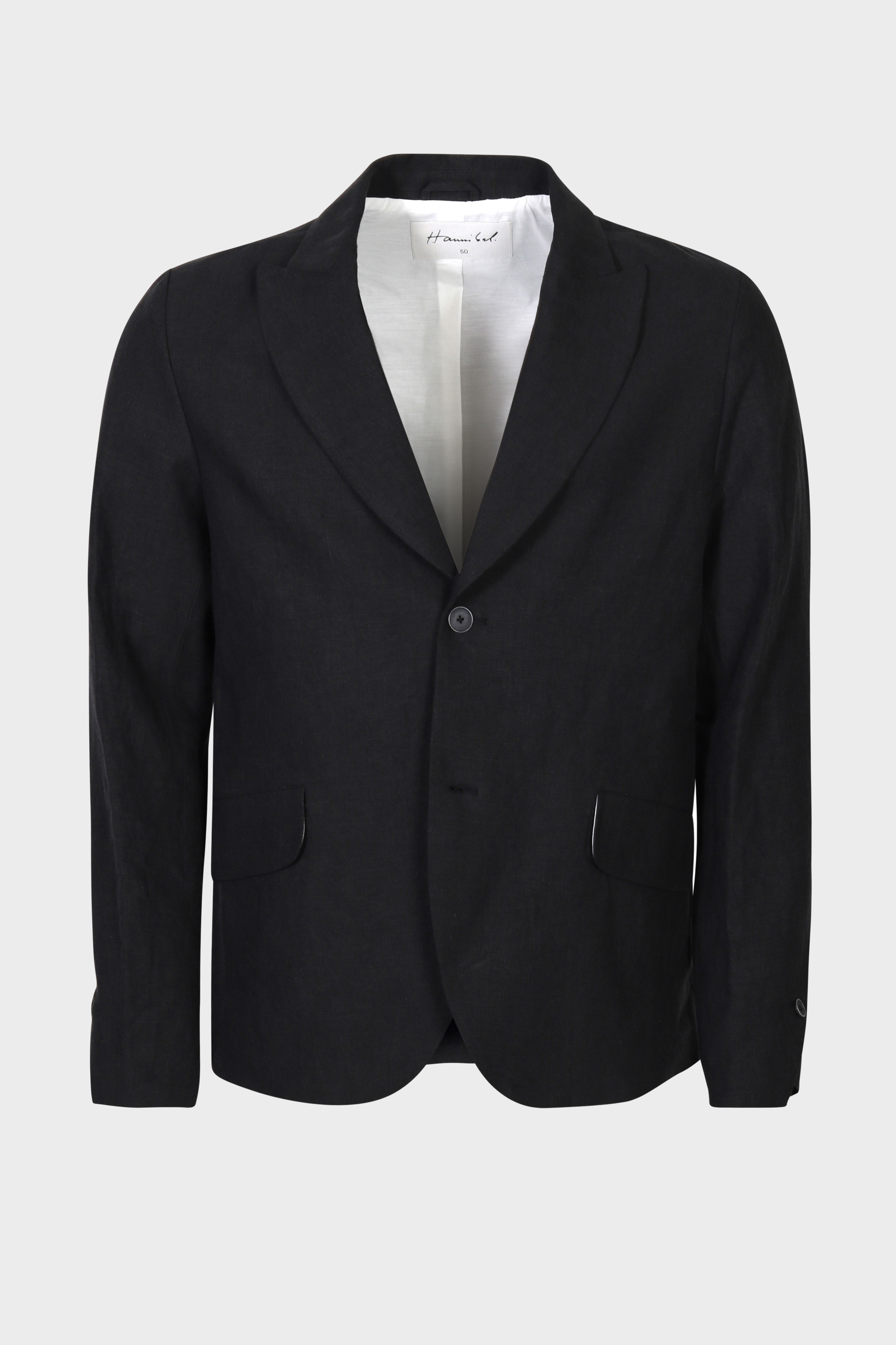 HANNIBAL. Linen Blazer Terence in Washed Black 54