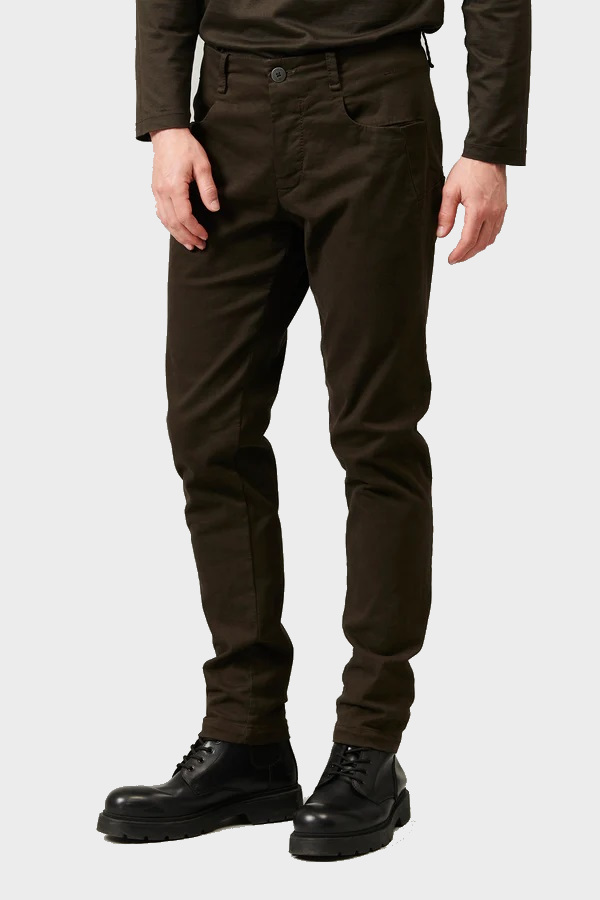 TRANSIT UOMO Cotton Stretch Pant in Brown TRANSIT UOMO Cotton Stretch Pant in Brown