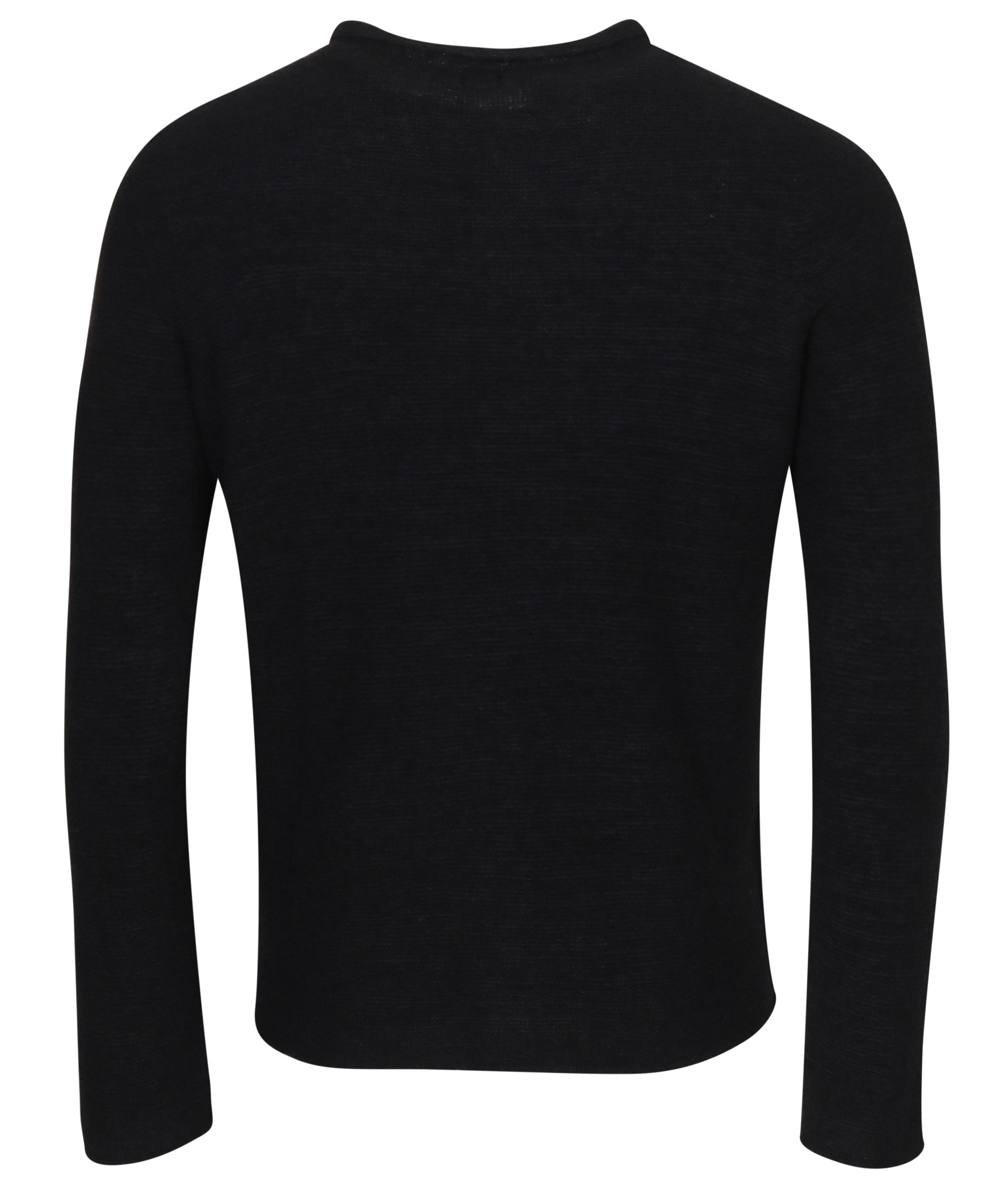 HANNES ROETHER Fluffy Knit Pullover in Black/Dark Navy