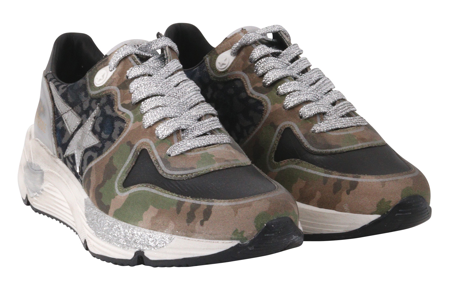 Golden Goose Sneaker Running Camouflage/Silver 38