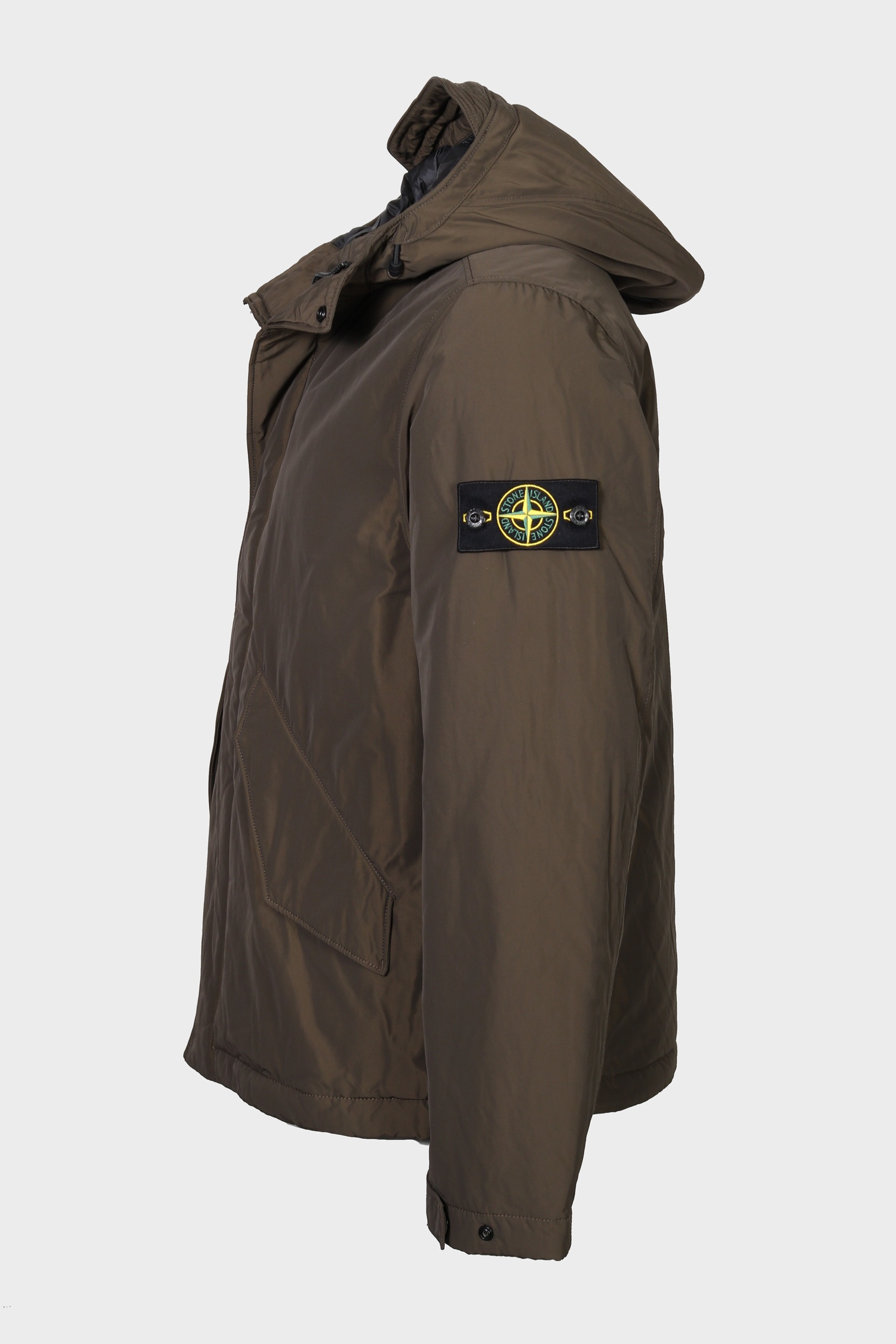 STONE ISLAND Micro Reps Hooded Jacket in Dark Olive