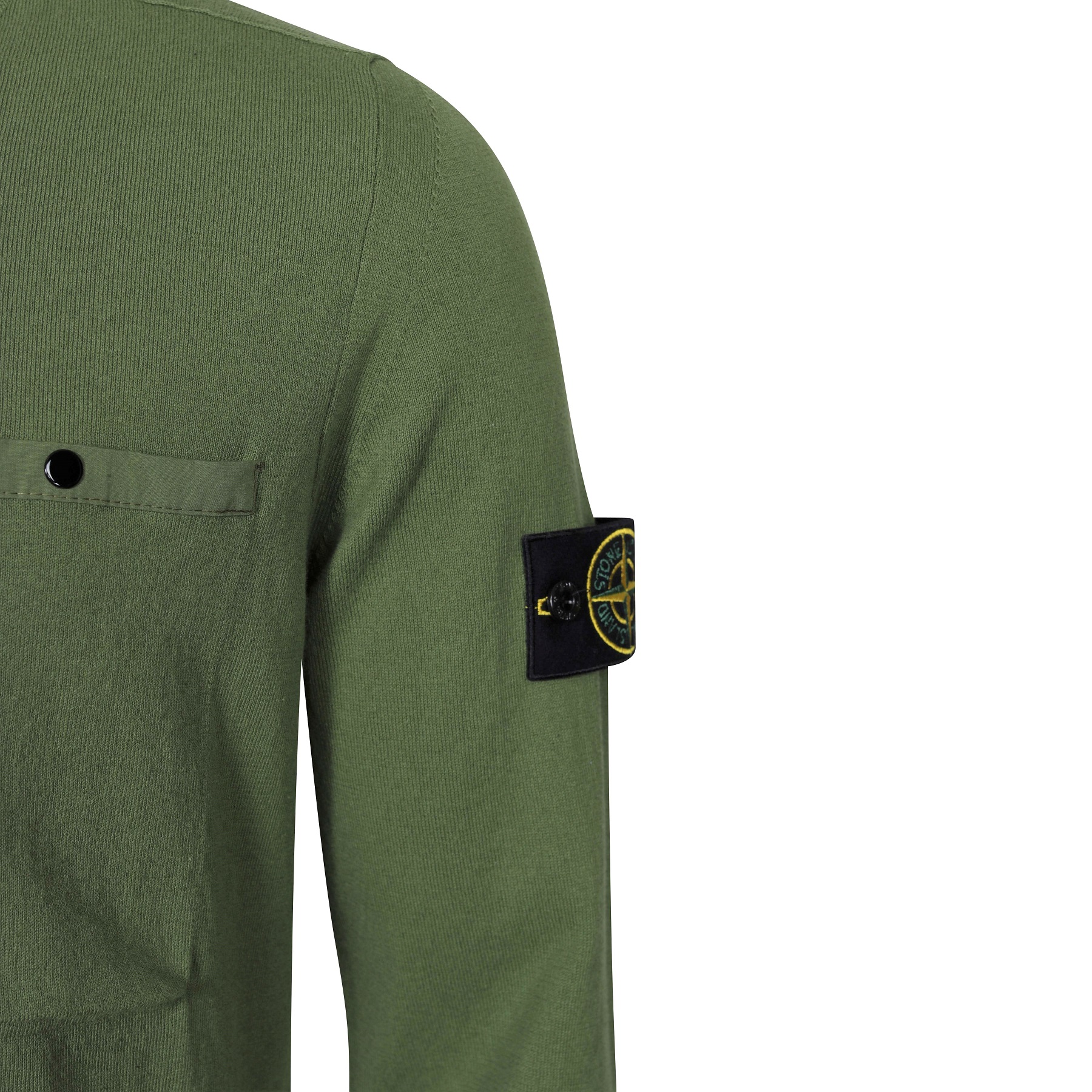 Stone Island Chest Pocket Knit Sweater in Olive  L