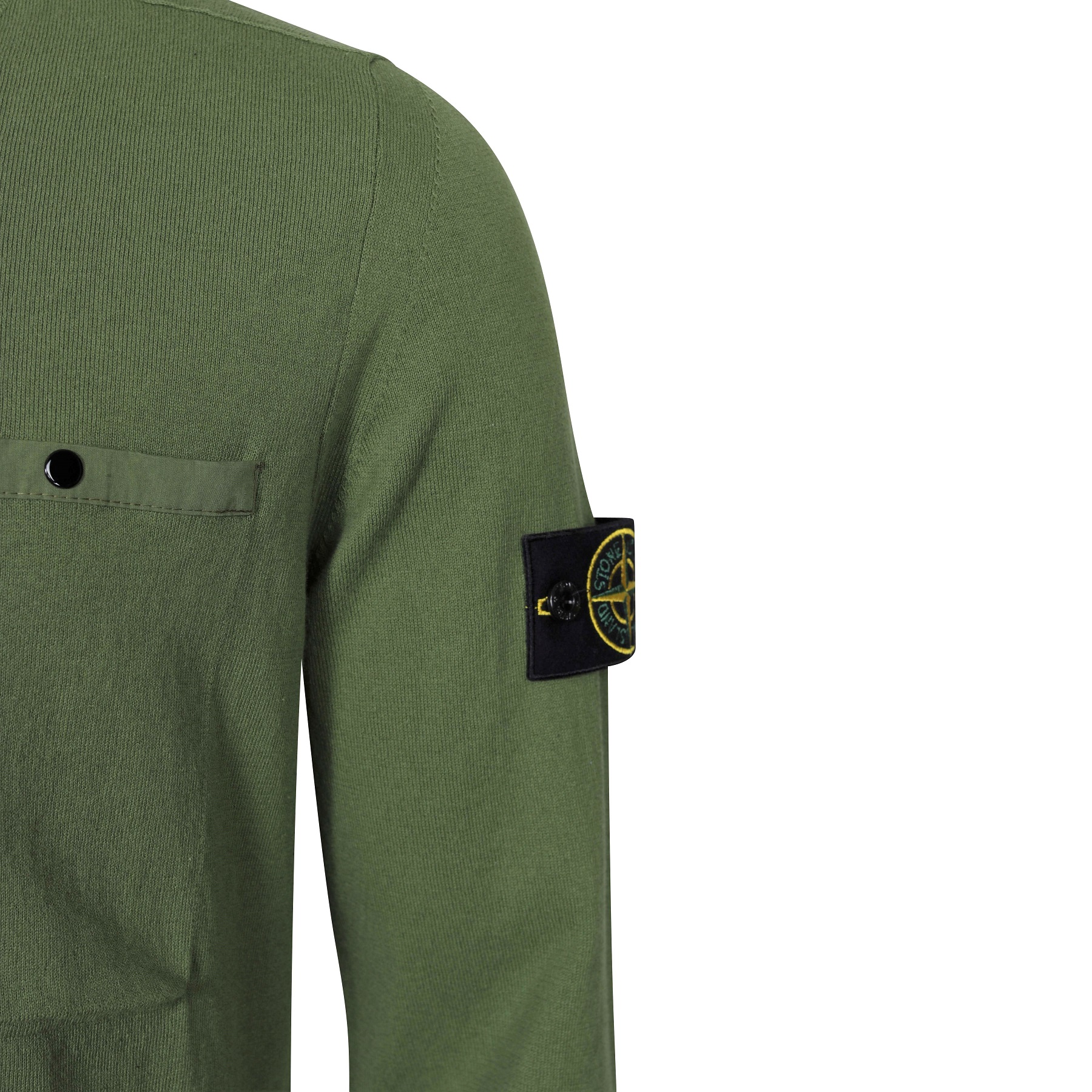 Stone Island Chest Pocket Knit Sweater in Olive  2XL