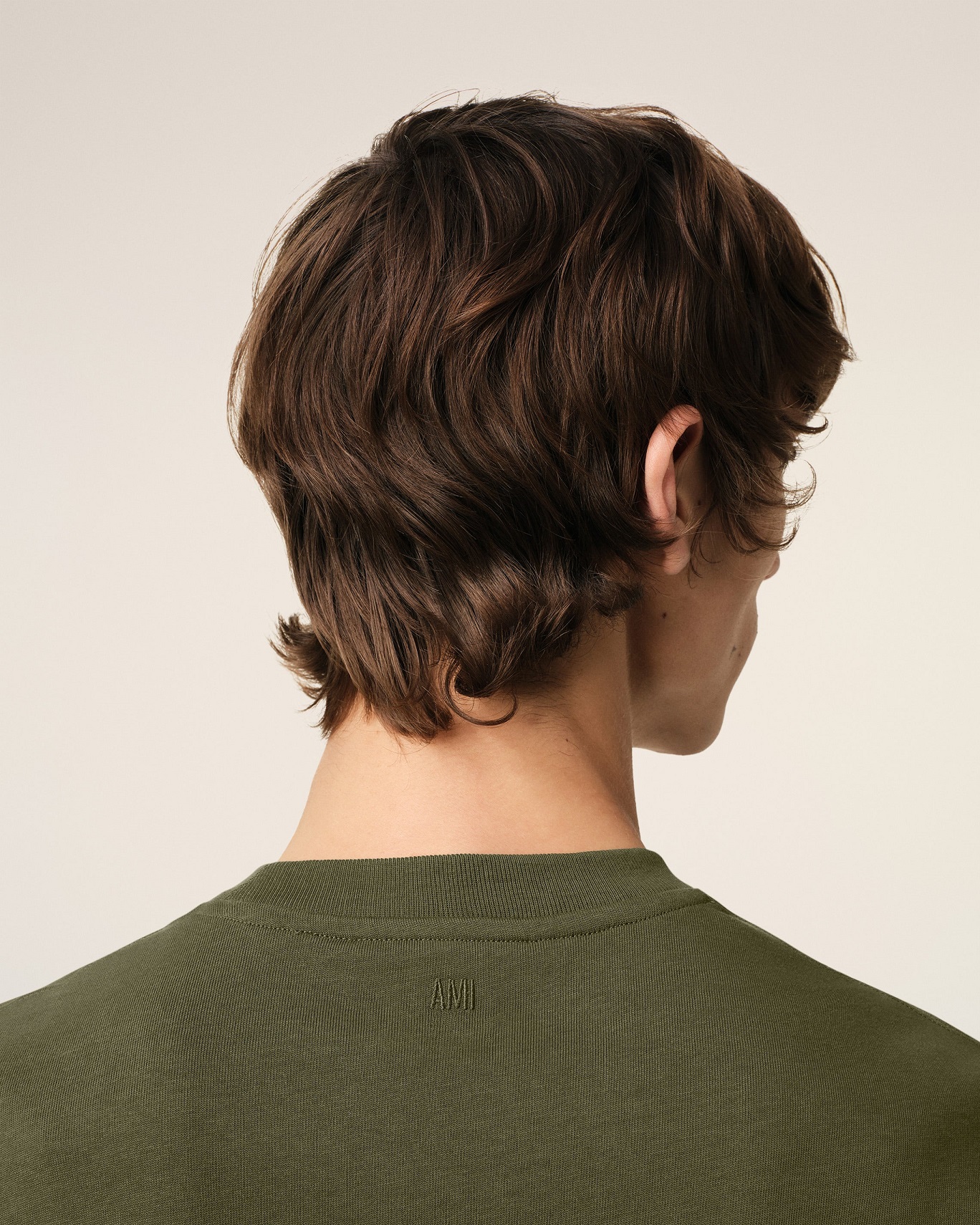 AMI PARIS de Coeur Embossed Classic Fit T-Shirt in Loden XS AMI PARIS de Coeur Embossed Classic Fit T-Shirt in Loden S