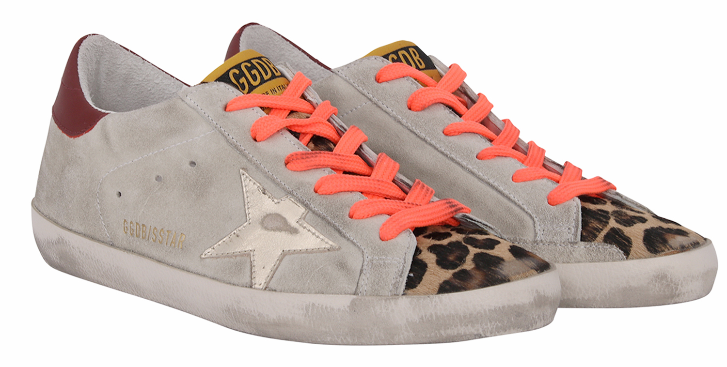 Golden Goose Sneaker Superstar Suede Leopard Horsy Toe
