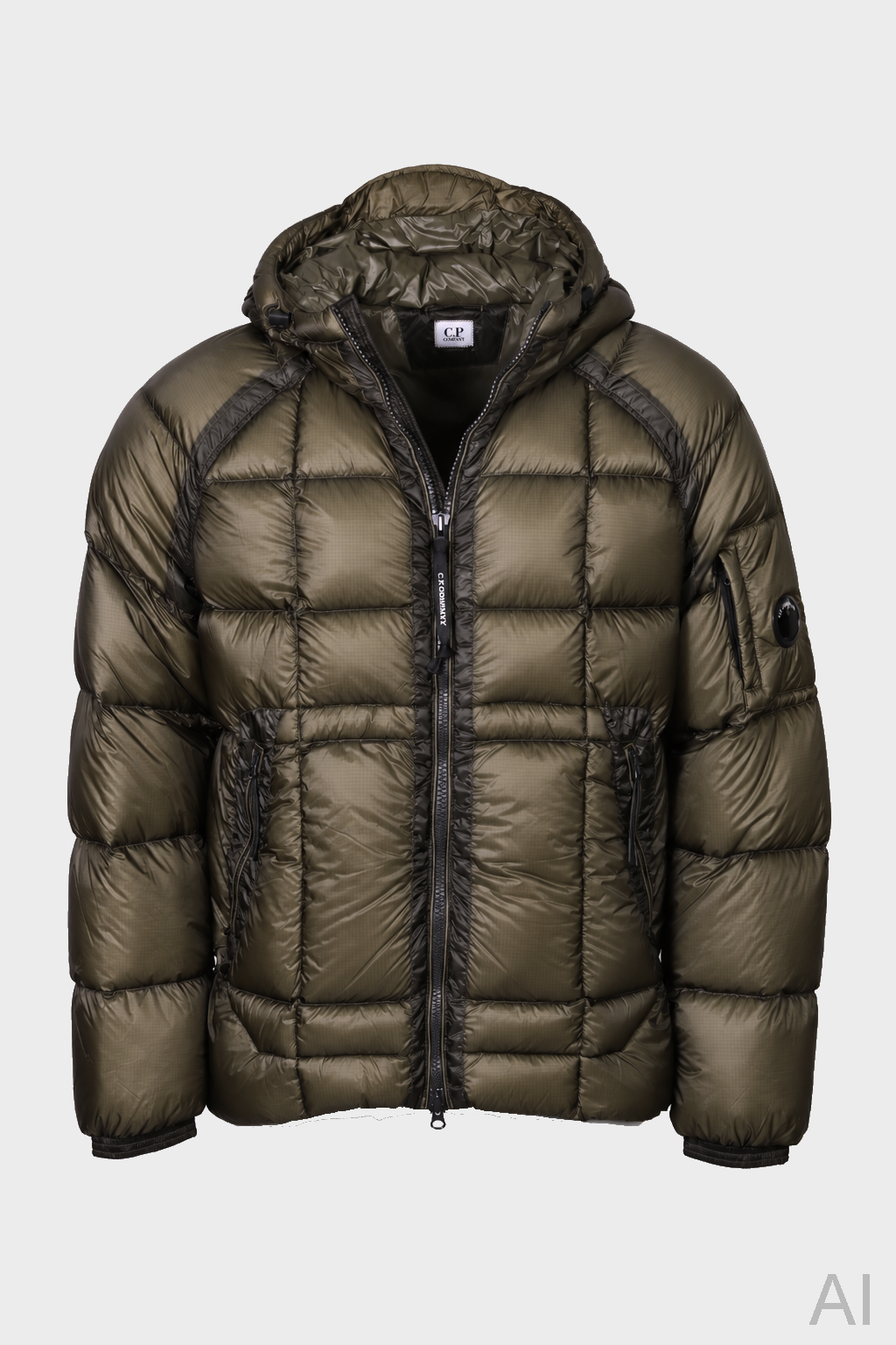 C.P. COMPANY D.D. Shell Hooded Down Jacket in Ivy Green