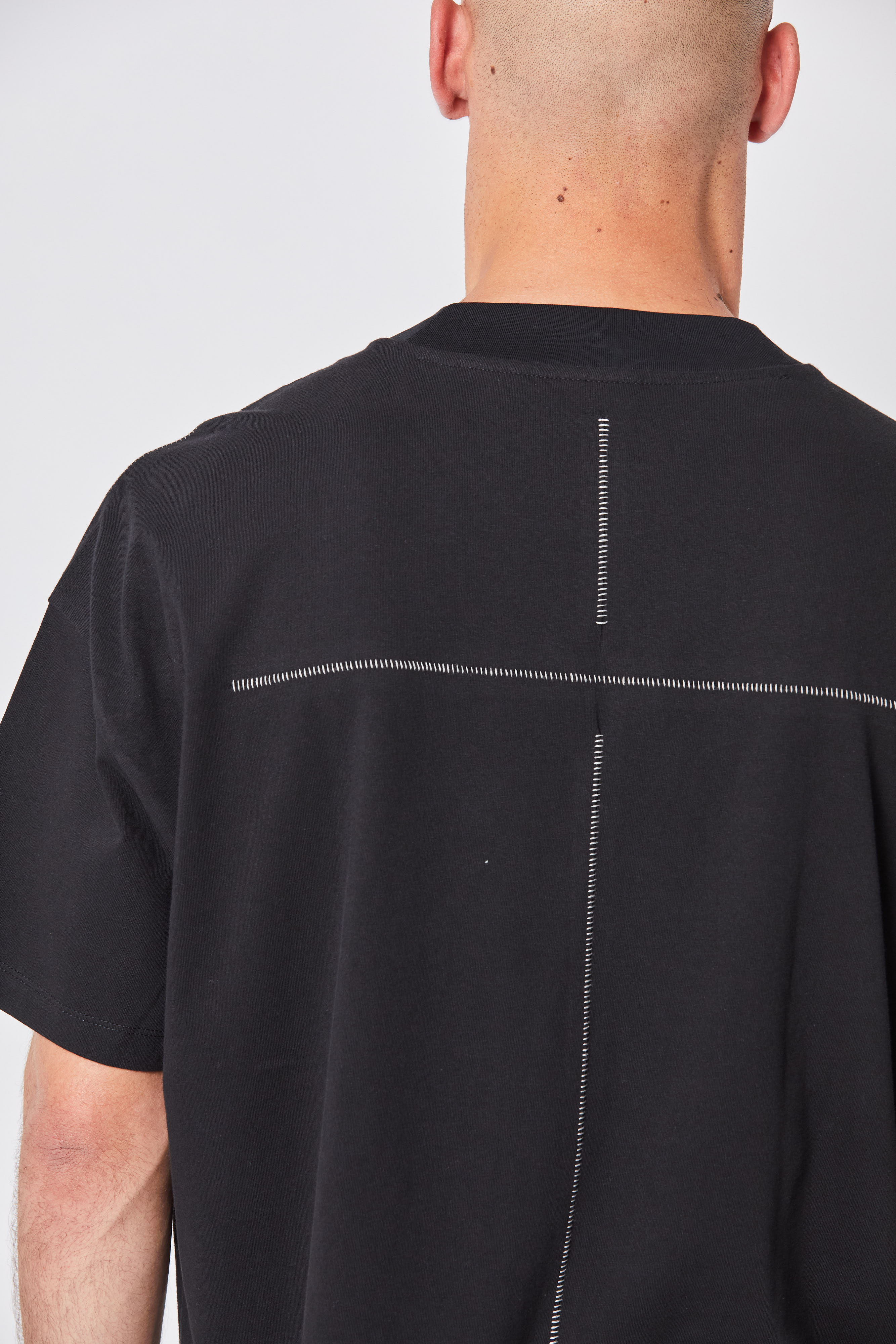 Thom Krom Oversize T-Shirt with Stitches in Black