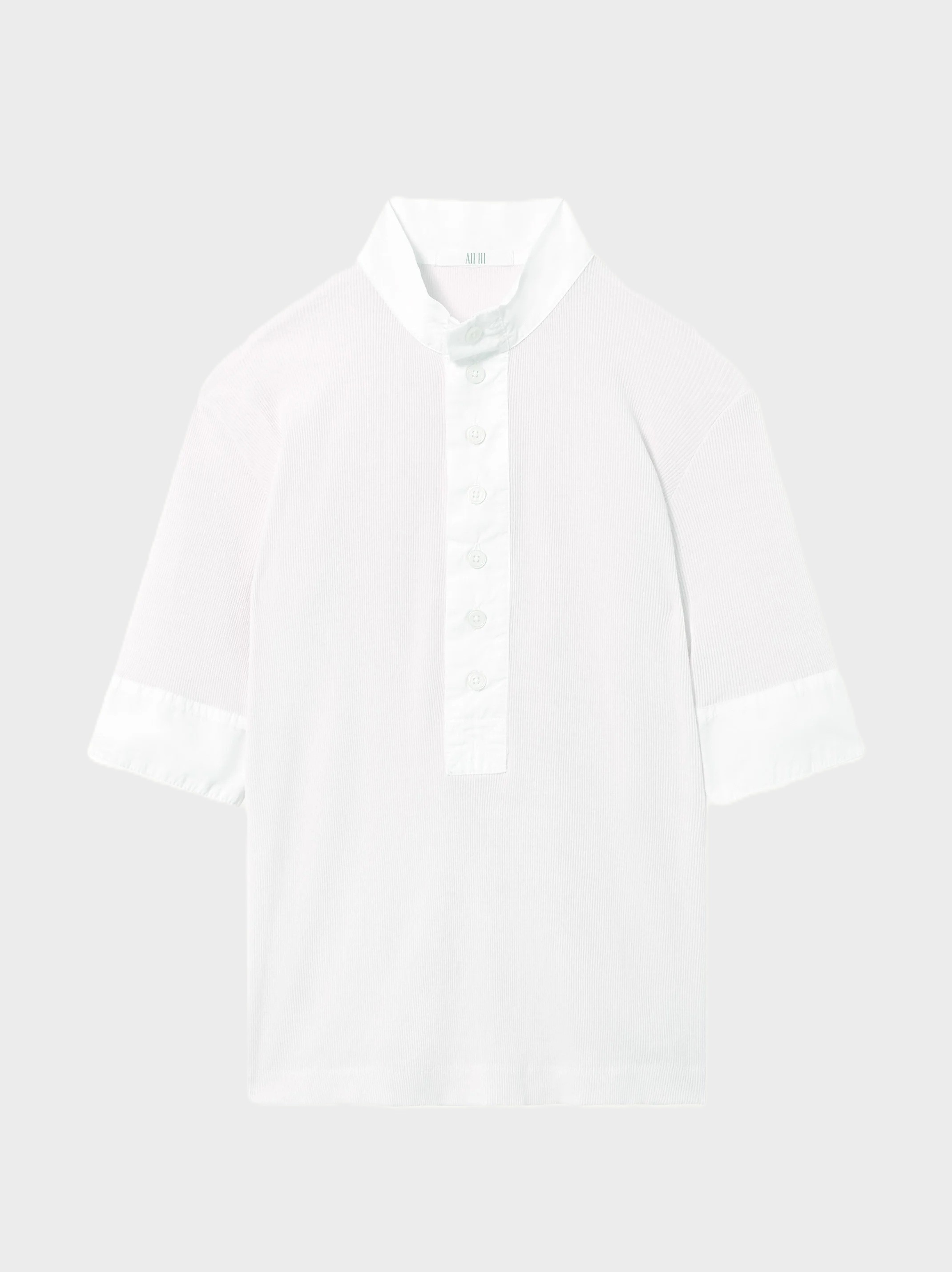 ALL III Maria Rib Henley T-Shirt in White