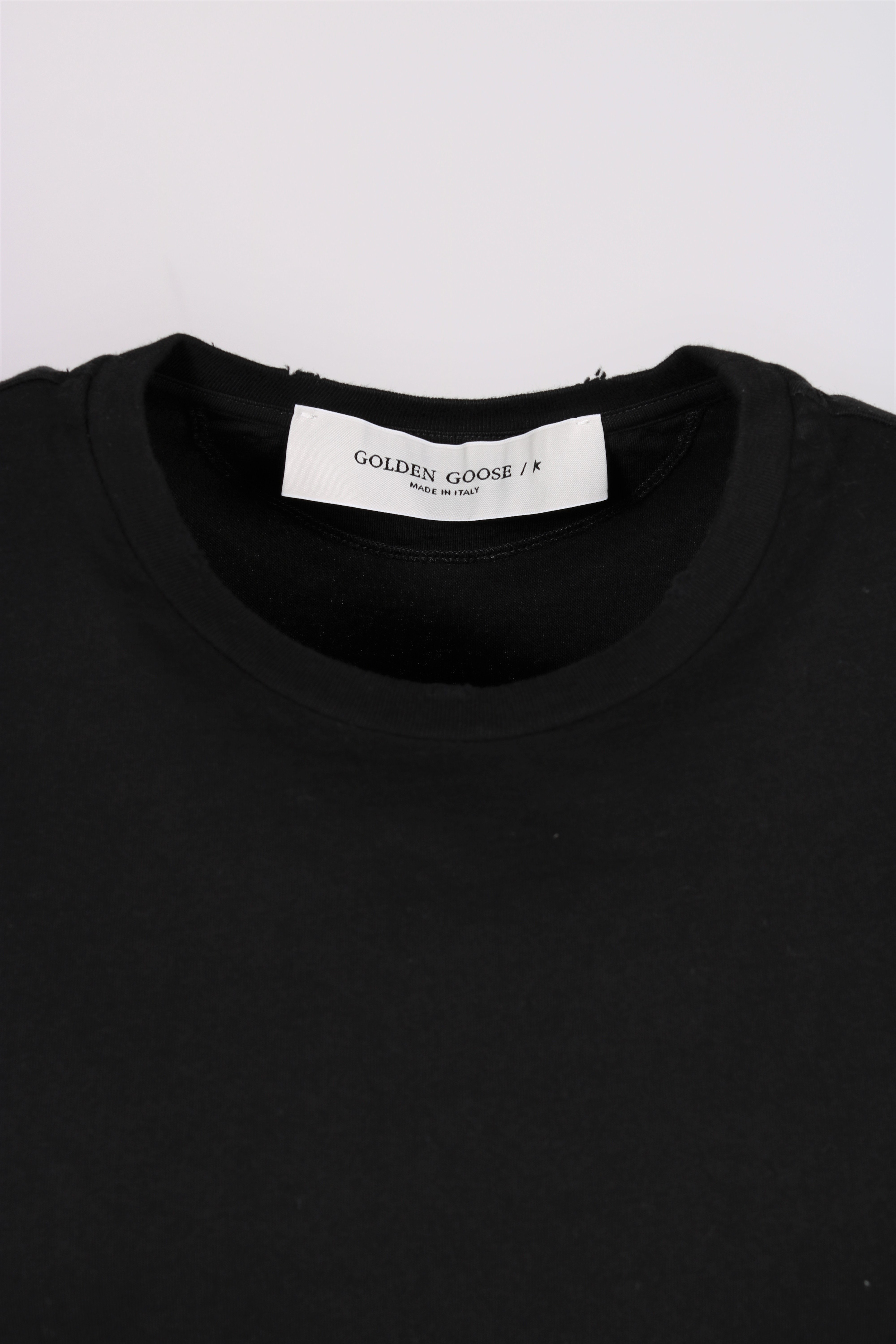 Golden Goose Slim T-Shirt Distressed T-Shirt in Black XS