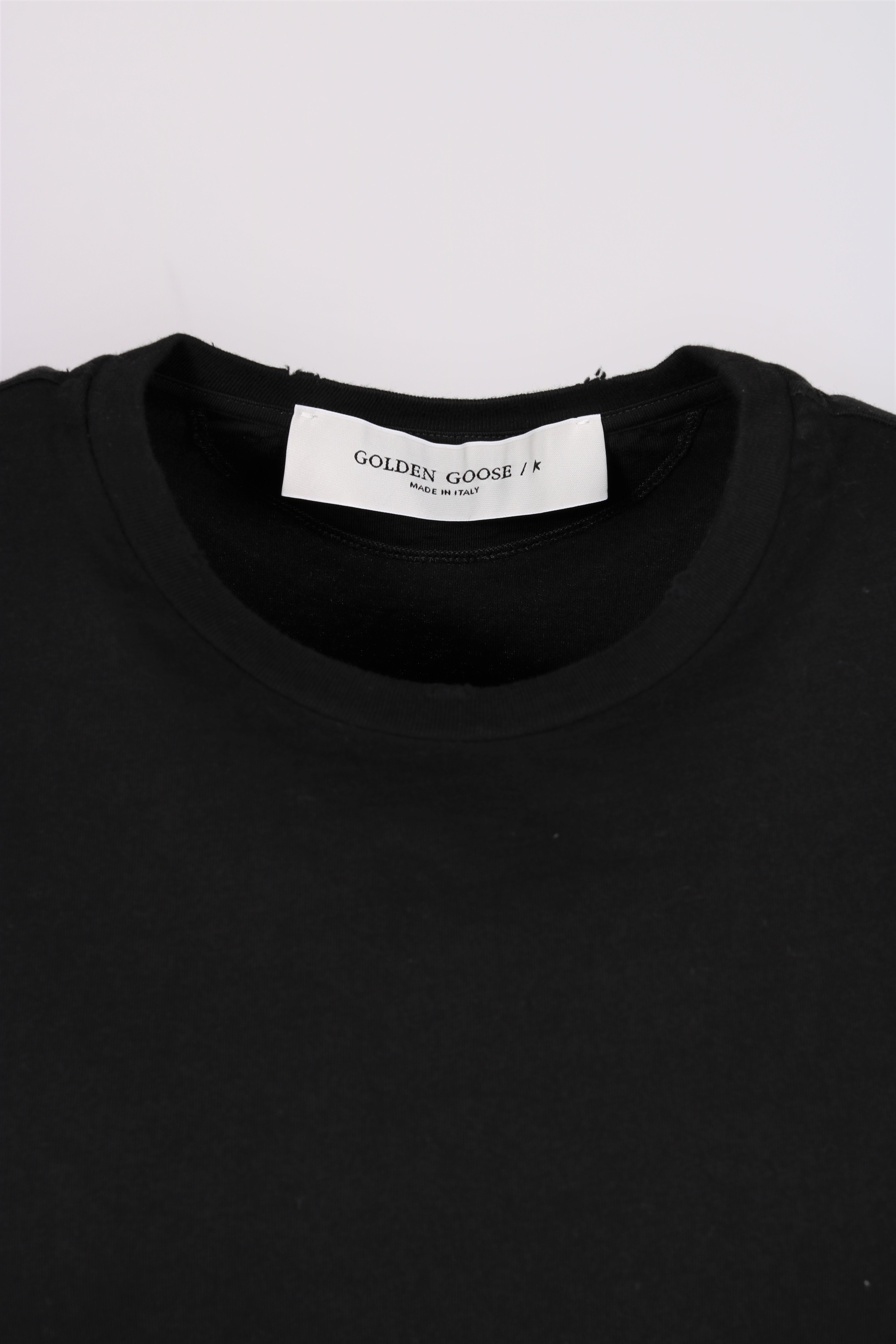 Golden Goose Slim T-Shirt Distressed T-Shirt in Black S