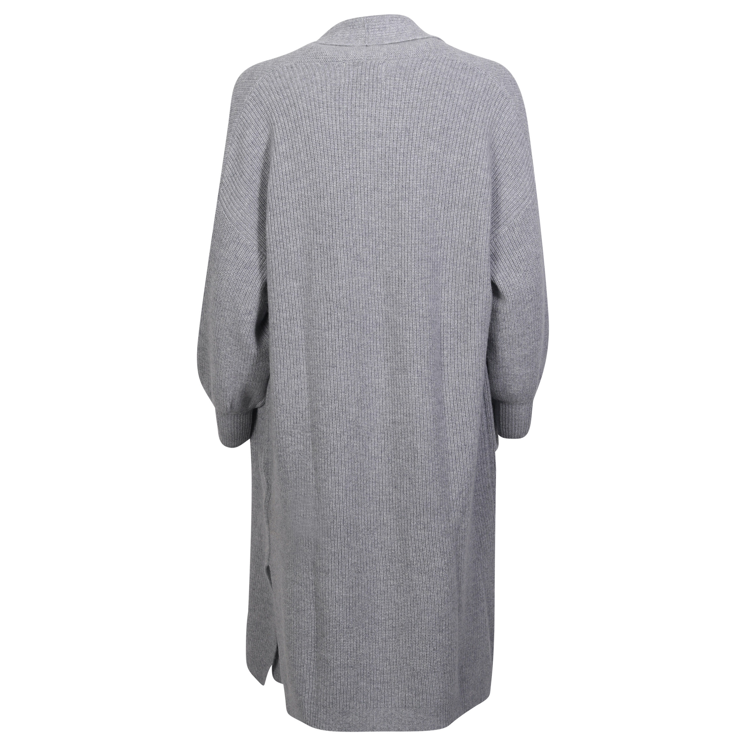 Flona Cashmere Rib Cardigan in Grey Melange M