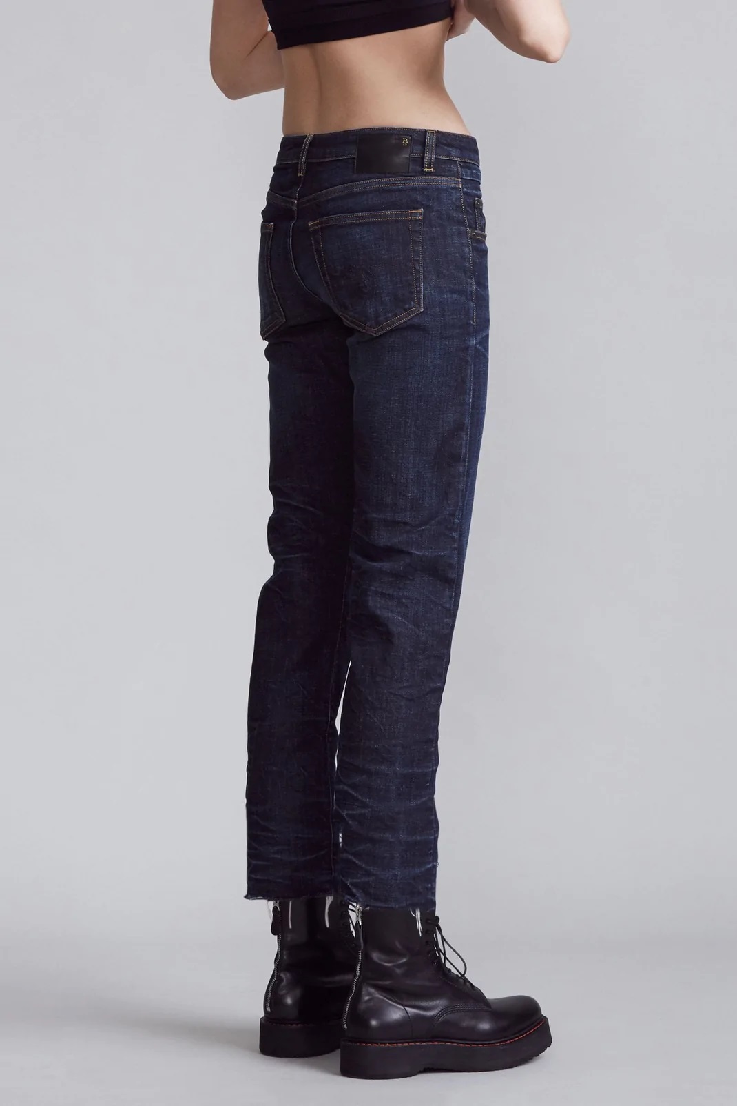 R13 Boy Straight Jeans in Howell Indigo Washing 27