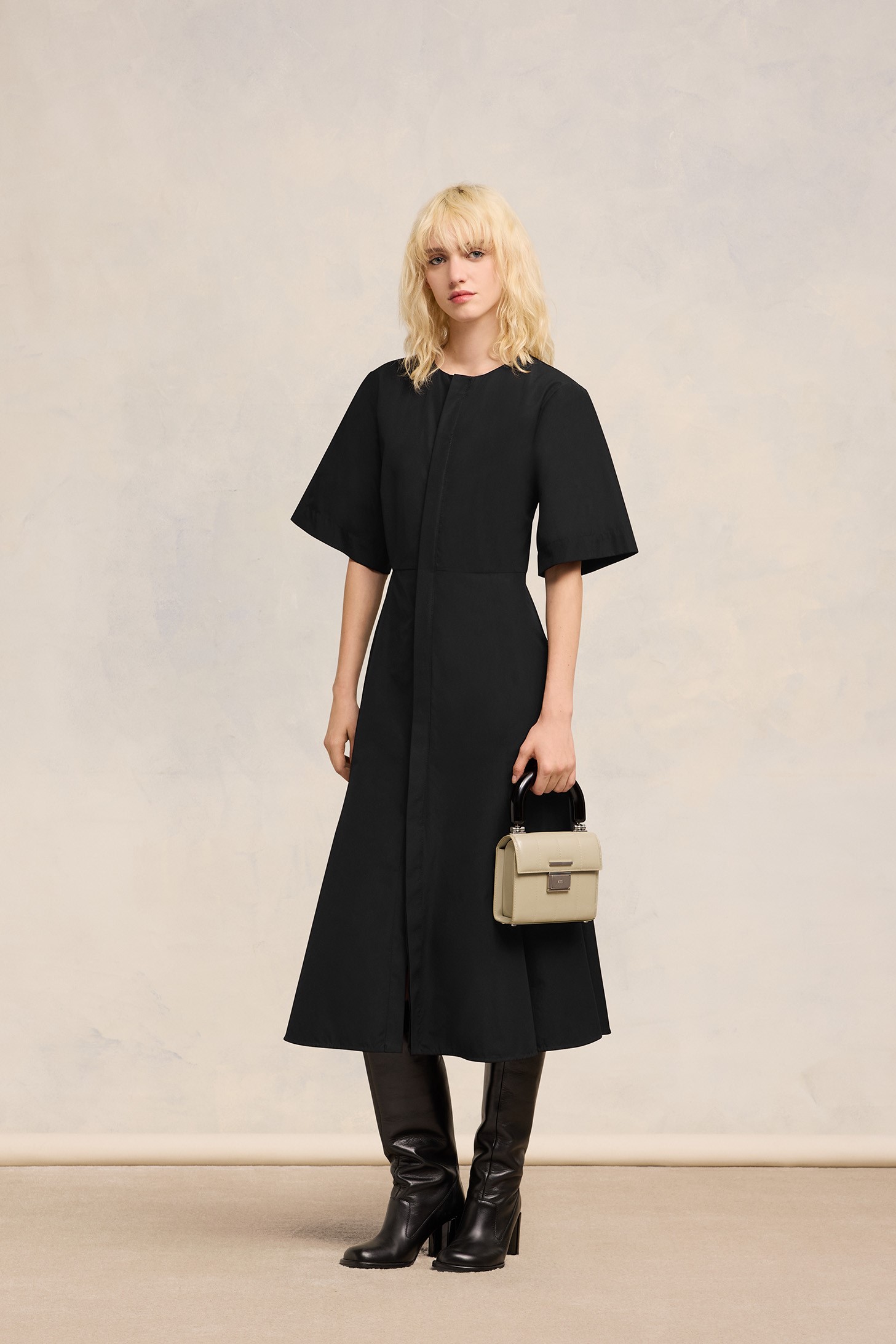 AMI PARIS Midi Dress in Black