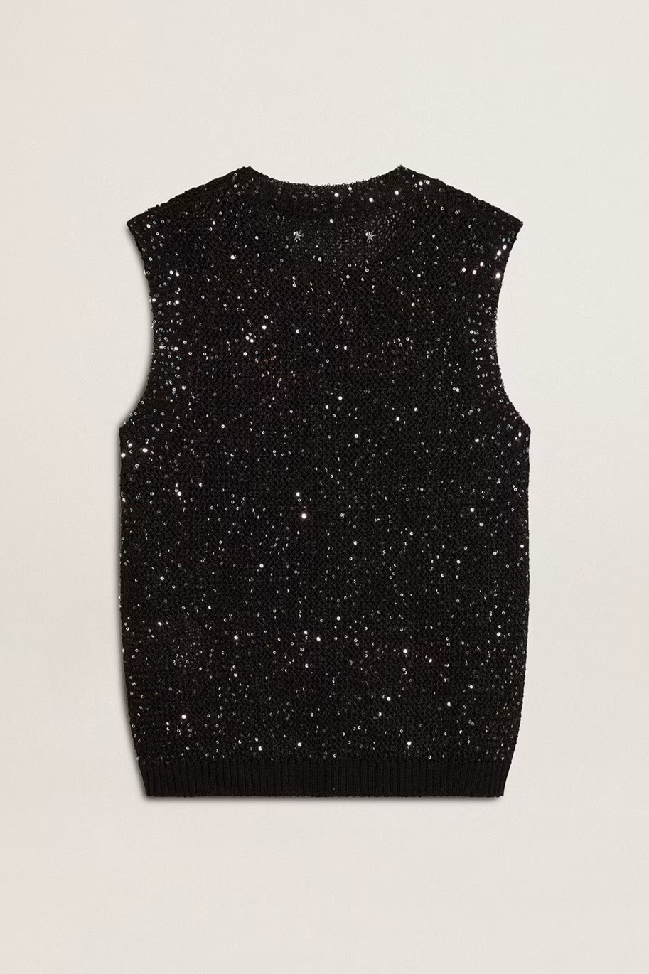 GOLDEN GOOSE Knit Tank Top Sequins Mesh