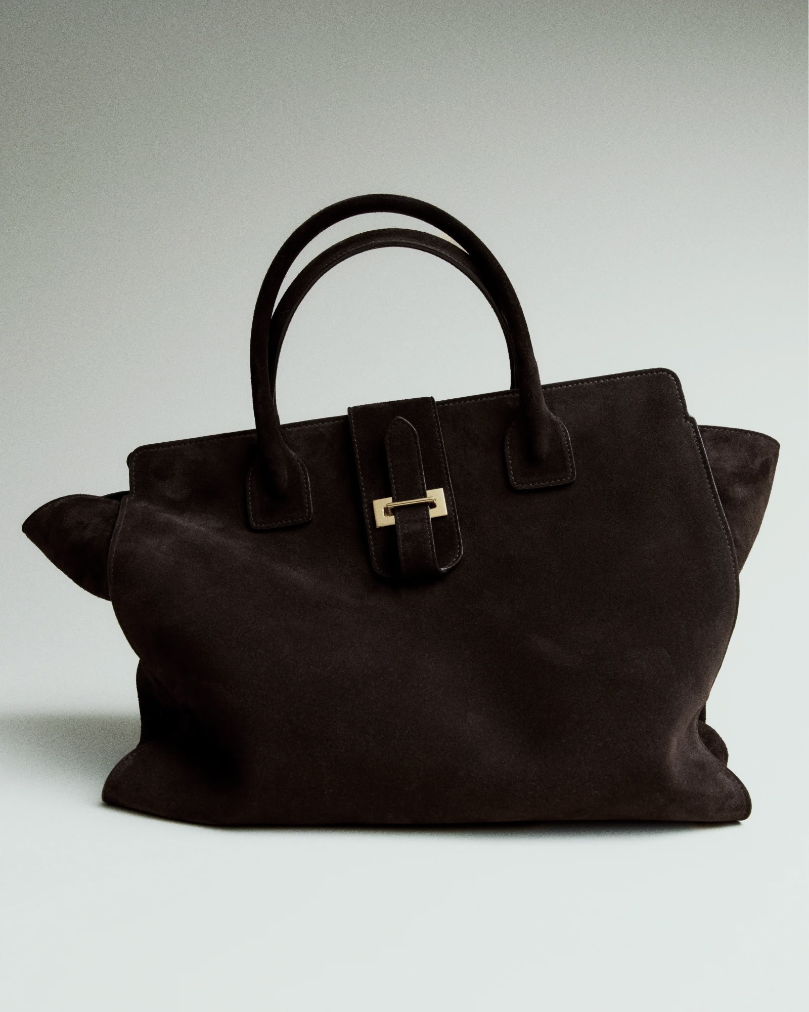 NILI LOTAN Lou Bag in Brown Suede Leather