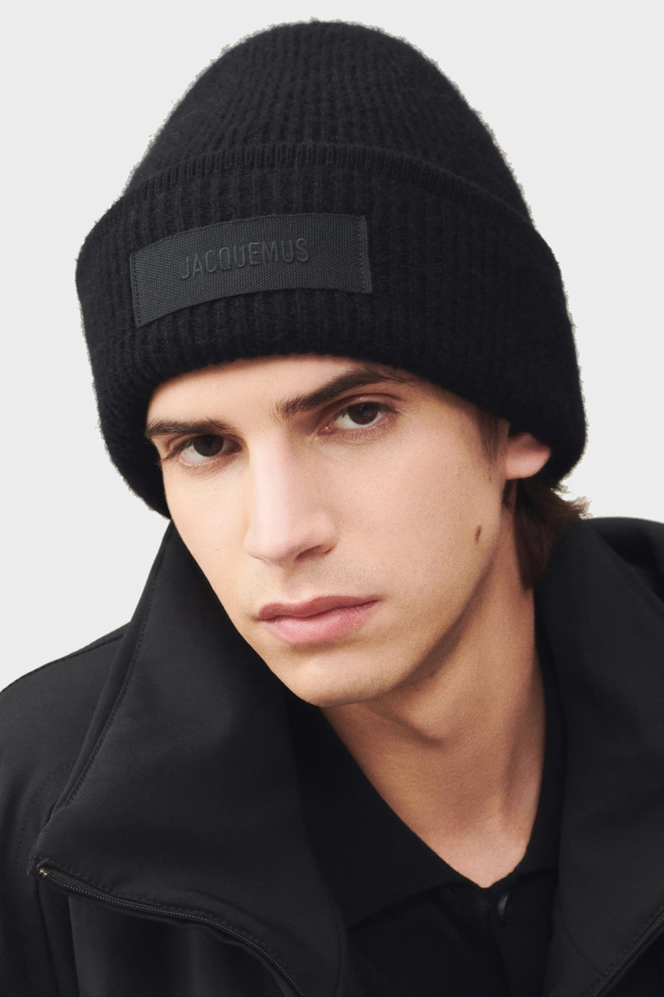 JACQUEMUS Gros Grain Beanie in Black