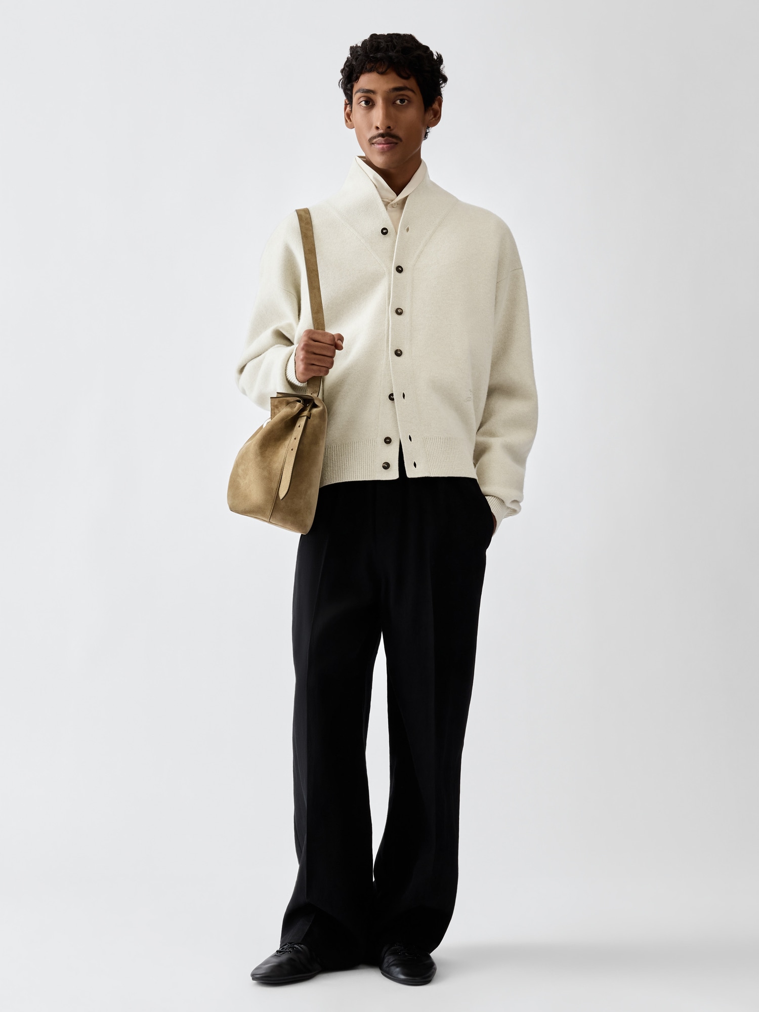 JACQUEMUS Pelota Knit Cardigan in Light Beige
