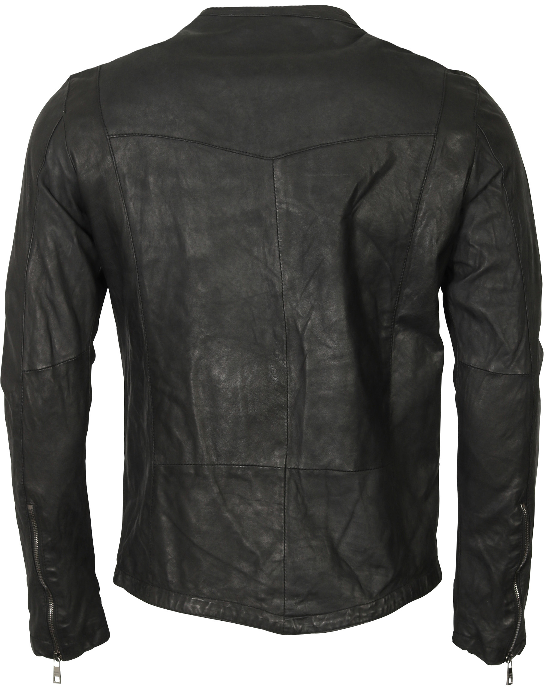 Giorgio Brato Leather Jacket Washed Black 54