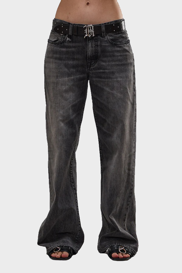 R13 D'Arcy Loose Jeans in Polaris Black