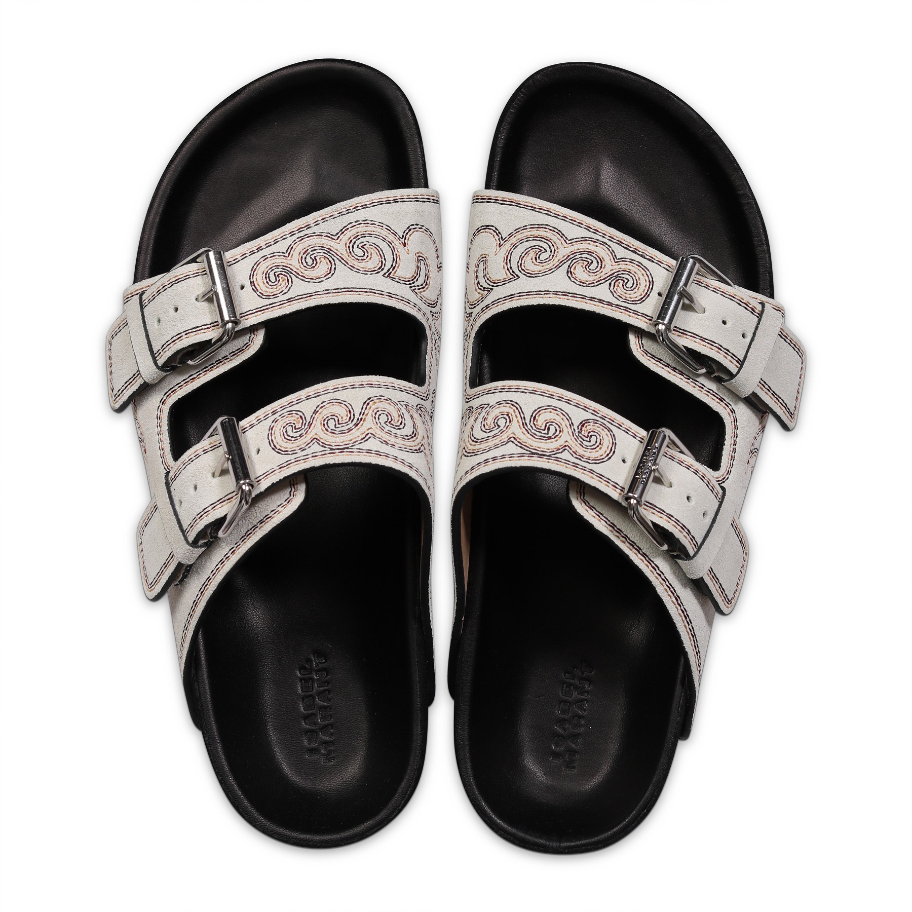 ISABEL MARANT Lennyo Sandals with Stitching in Chalk 37 ISABEL MARANT Lennyo Sandals with Stitching in Chalk 41