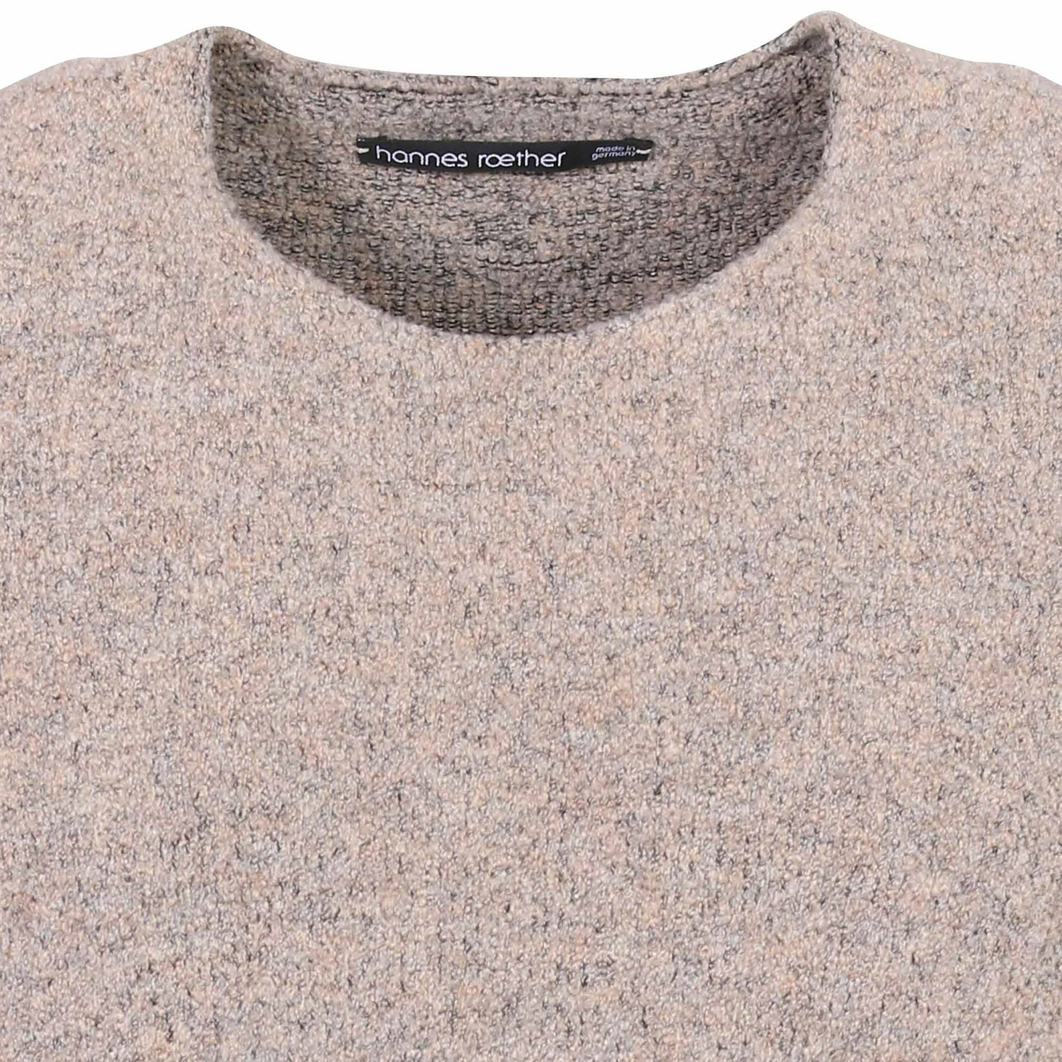 Hannes Roether Fluffy Knit Sweater Sober in Beige/Black