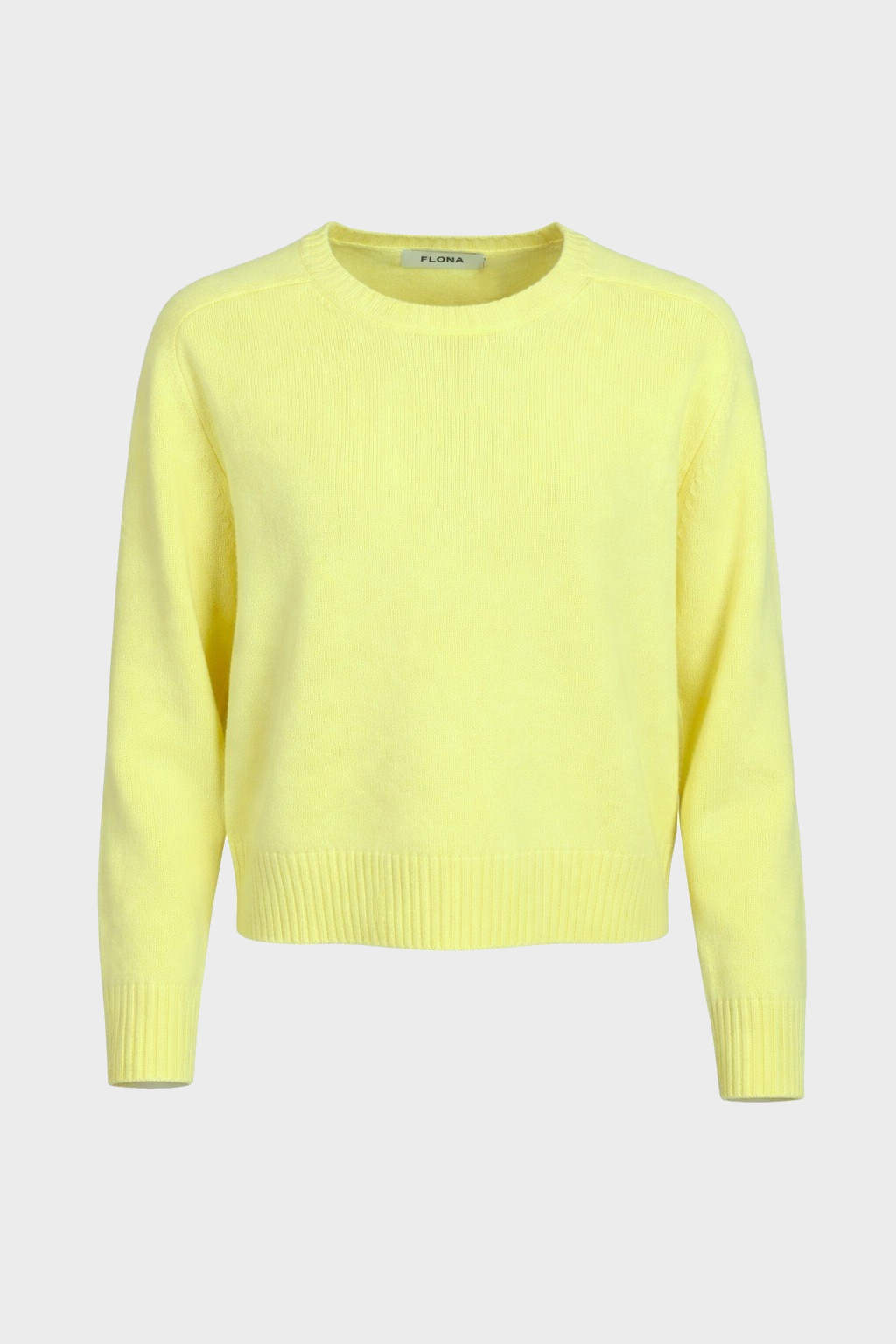 FLONA Cashmere Boxy Fit Sweater in Light Yellow XL