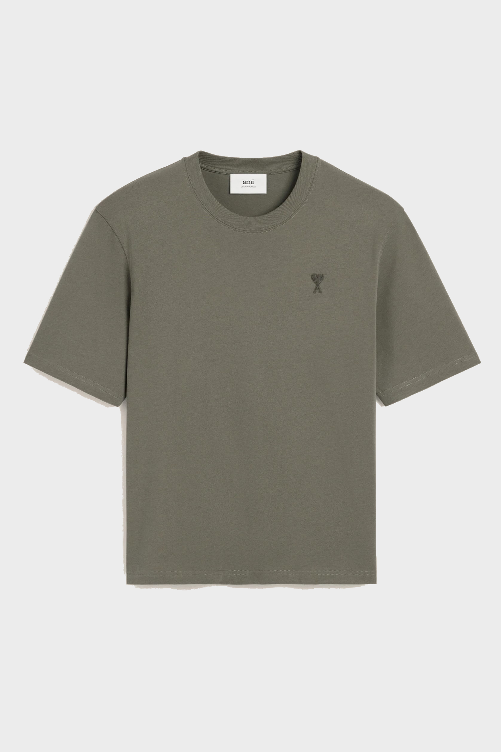 AMI PARIS de Coeur Boxy T-Shirt in Smoke Grey AMI PARIS de Coeur Boxy T-Shirt in Smoke Grey
