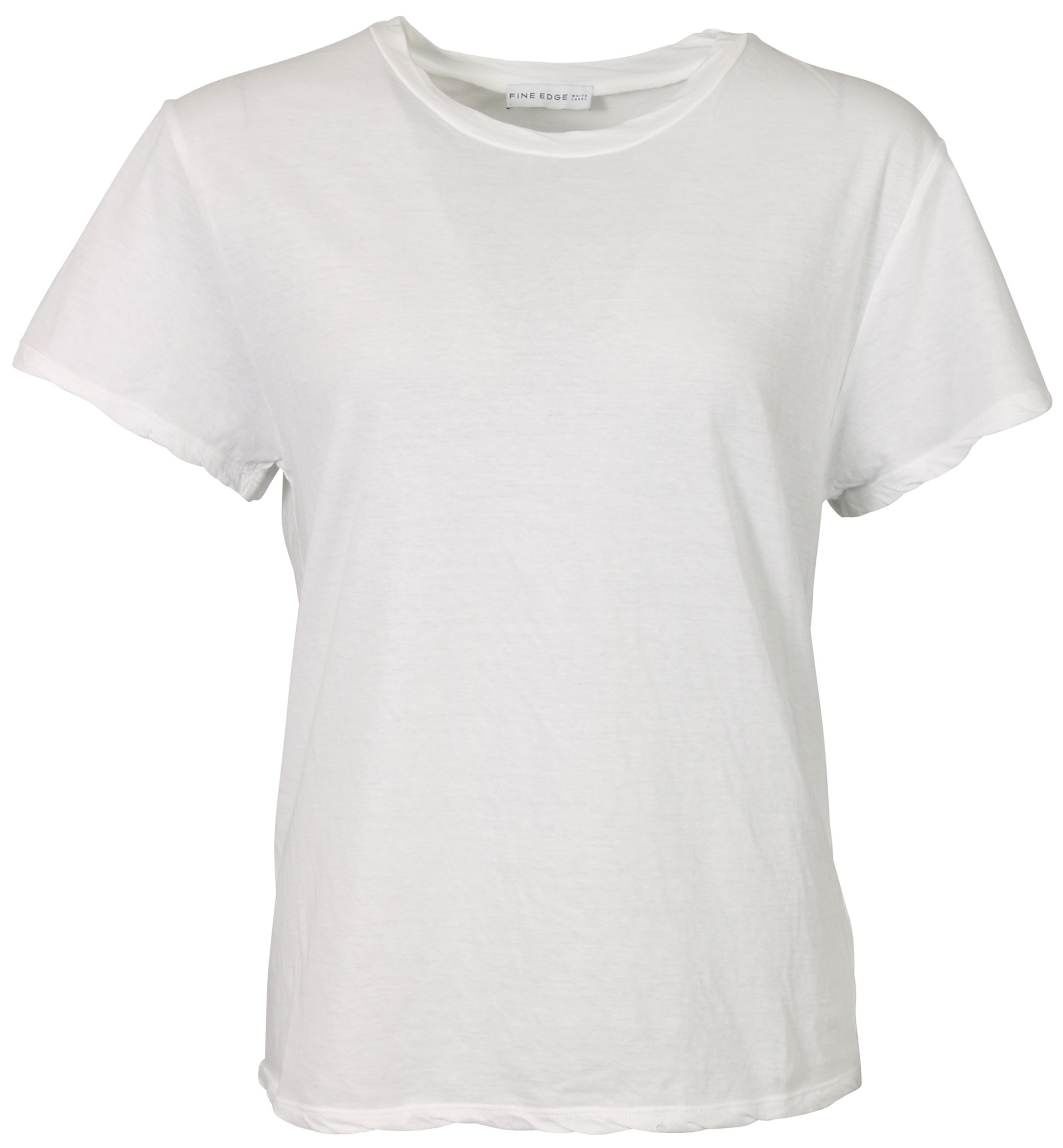 Fine Edge Boyfriend Tee Destroyed White