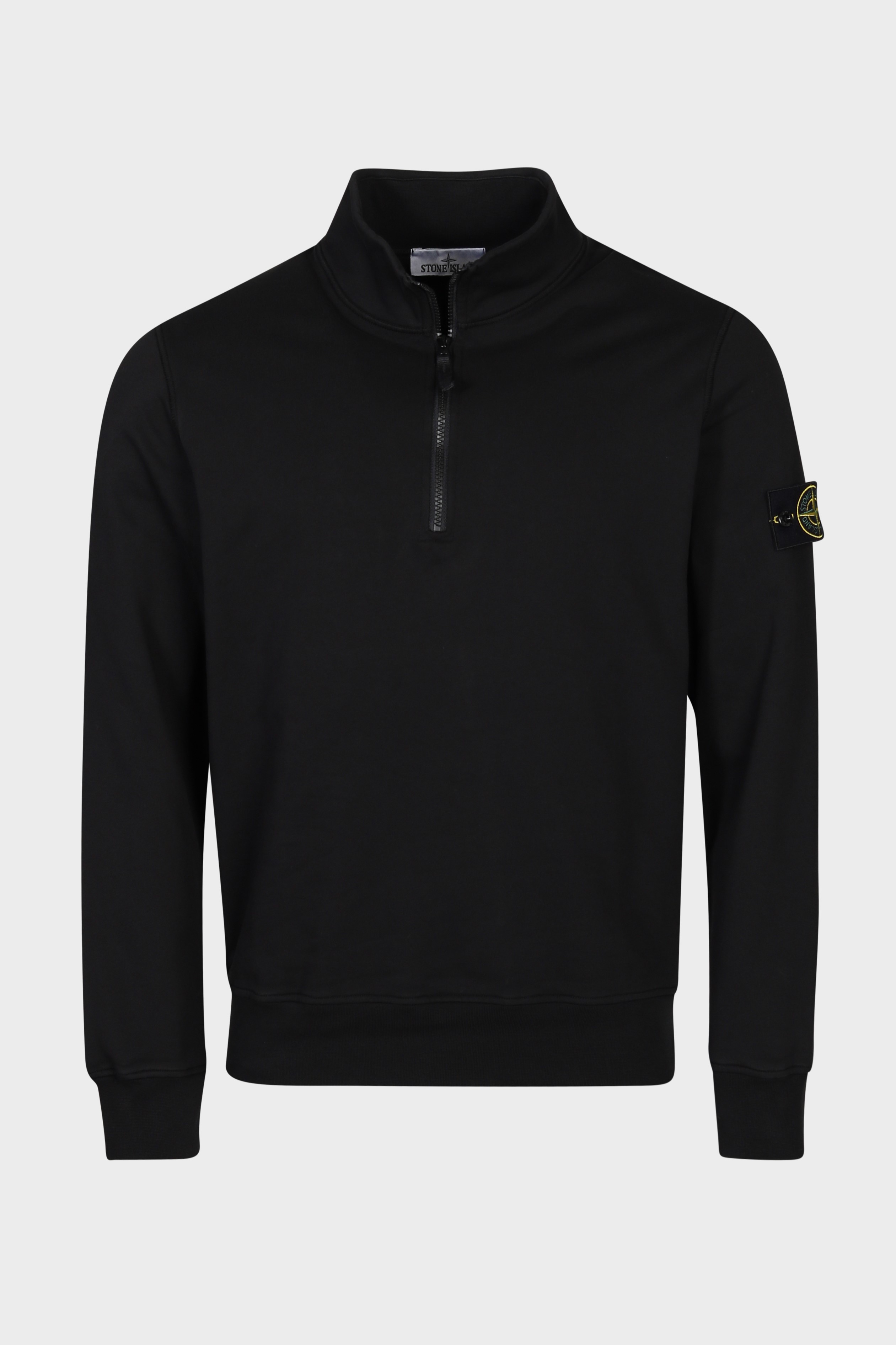 STONE ISLAND Half Zip Sweatshirt in Black 3XL