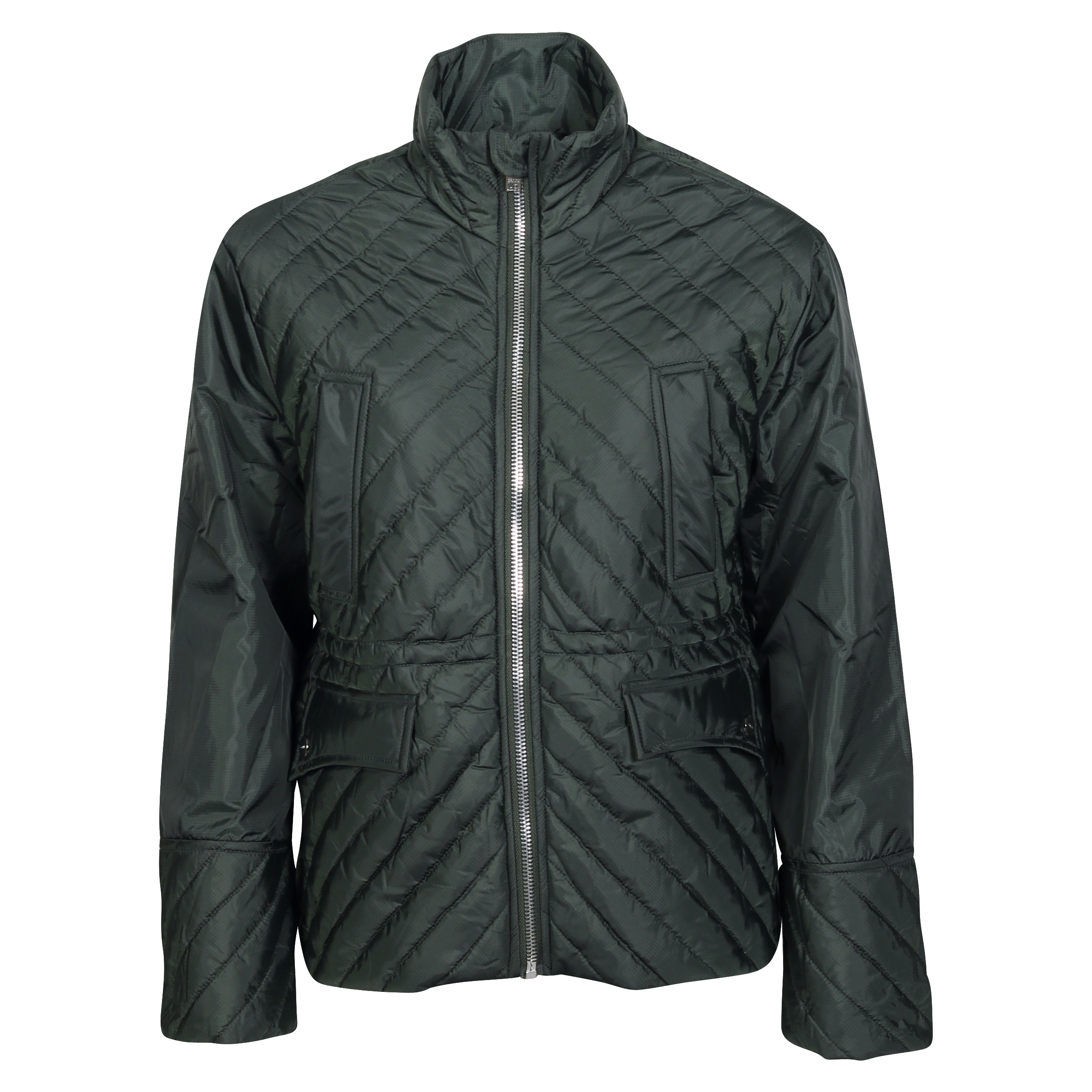 Ganni Recycled Ripstop Quilt Jacket in Dark Green