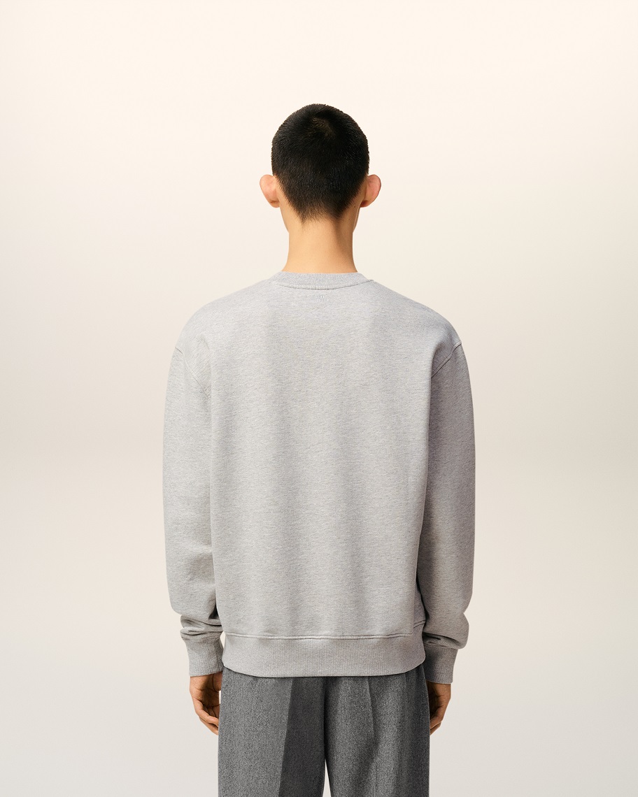 AMI PARIS de Coeur Sweatshirt in Heather Ash Grey/Black