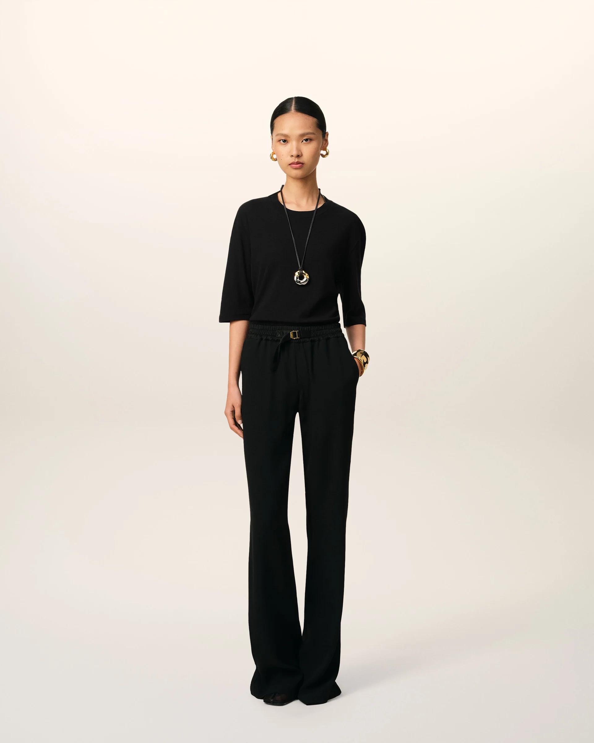 AMI PARIS Light Cotton T-Shirt in Black AMI PARIS Light Cotton T-Shirt in Black