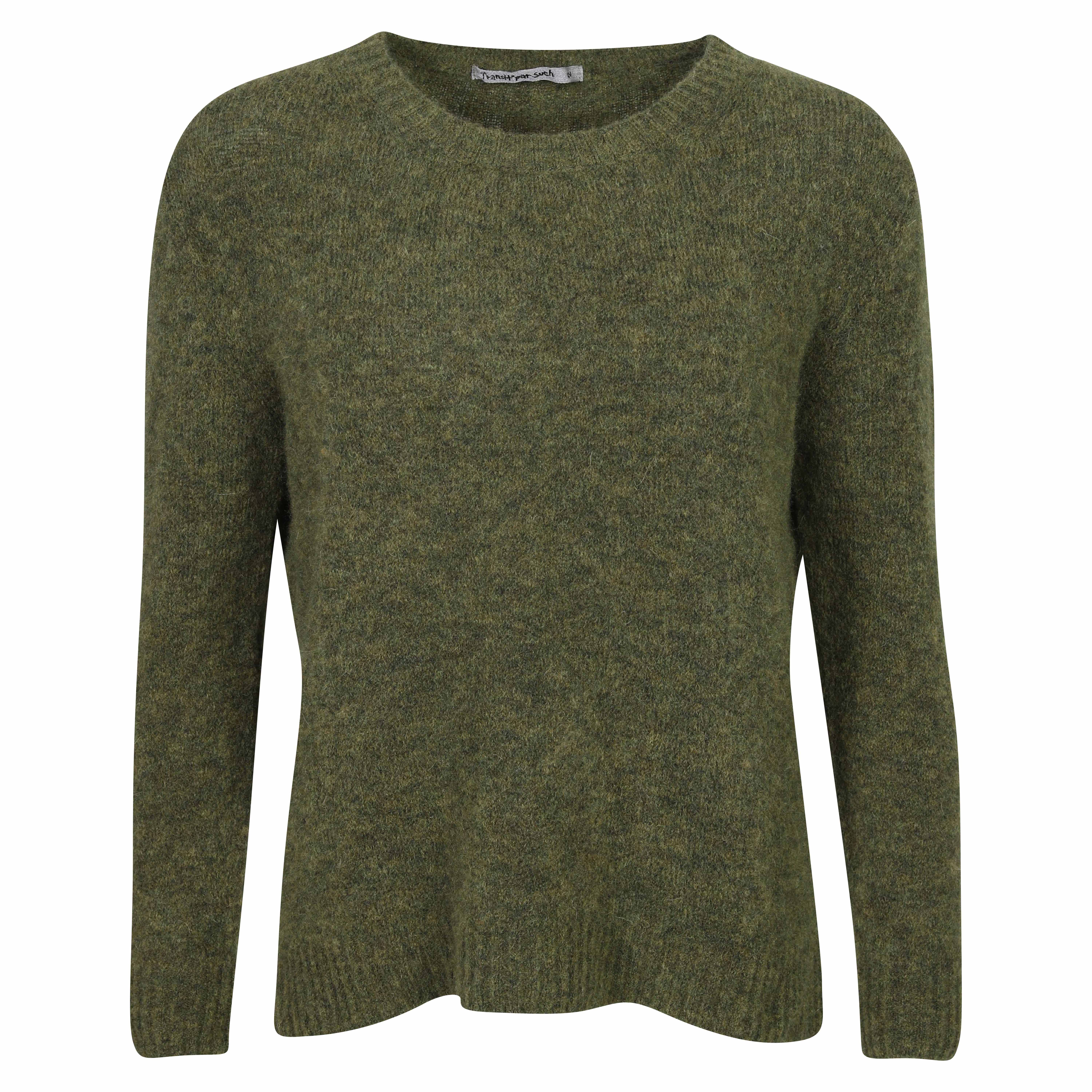 Transit Par Such Fluffy Knit Pullover in Olive S