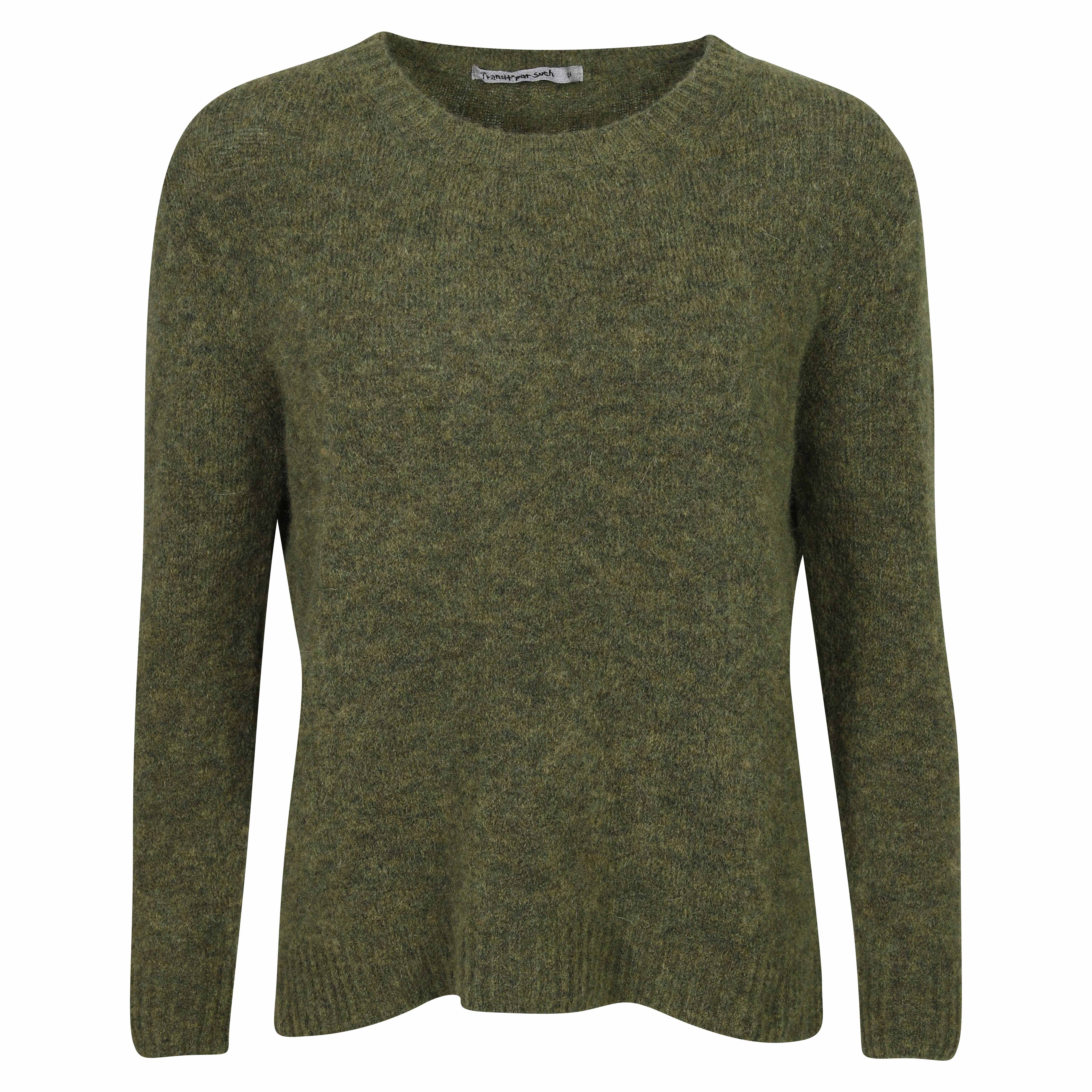 Transit Par Such Fluffy Knit Pullover in Olive