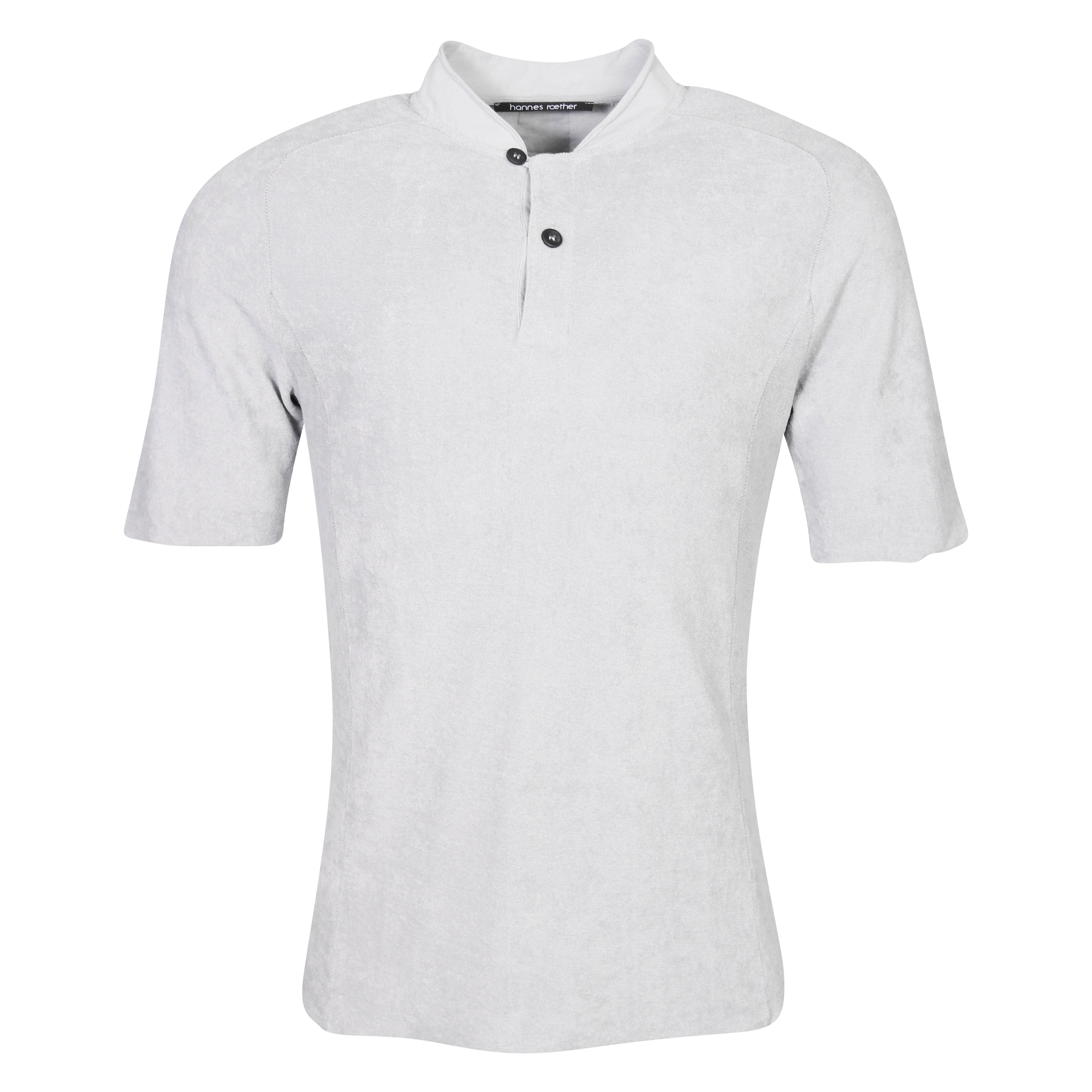 Hannes Roether Frottee Poloshirt in Mouse