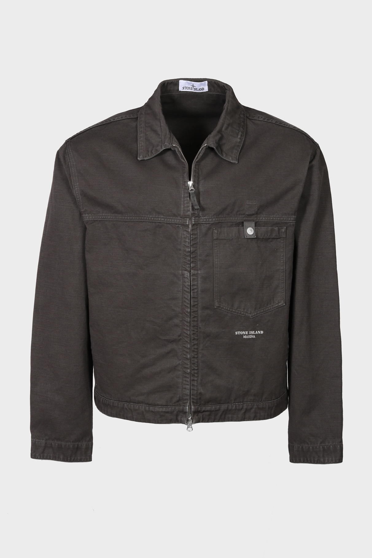 STONE ISLAND MARINA Slub Cotton Batavia-TC Jacket in Dark Grey