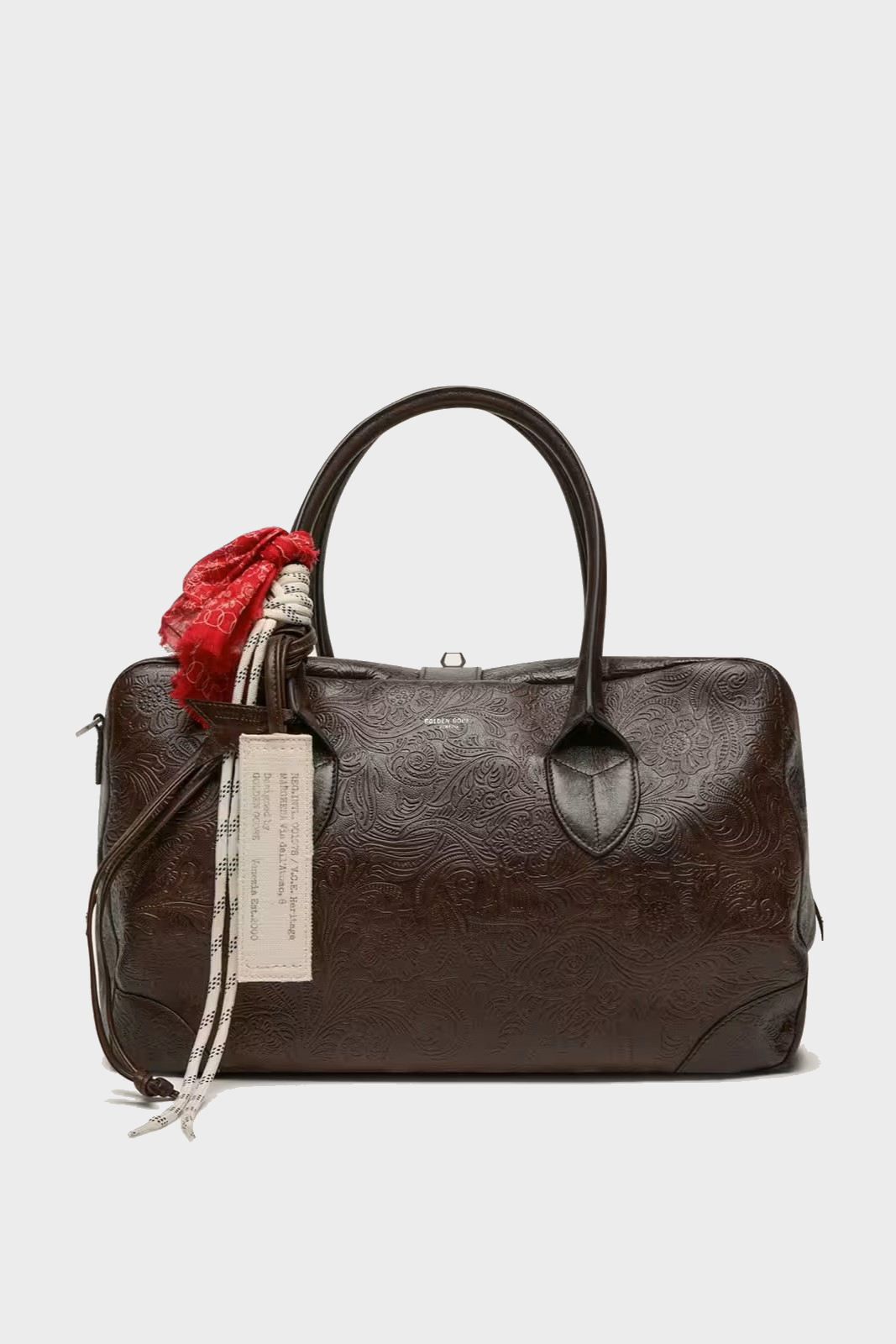 GOLDEN GOOSE Vita Medium Leather Bag in Dark Brown