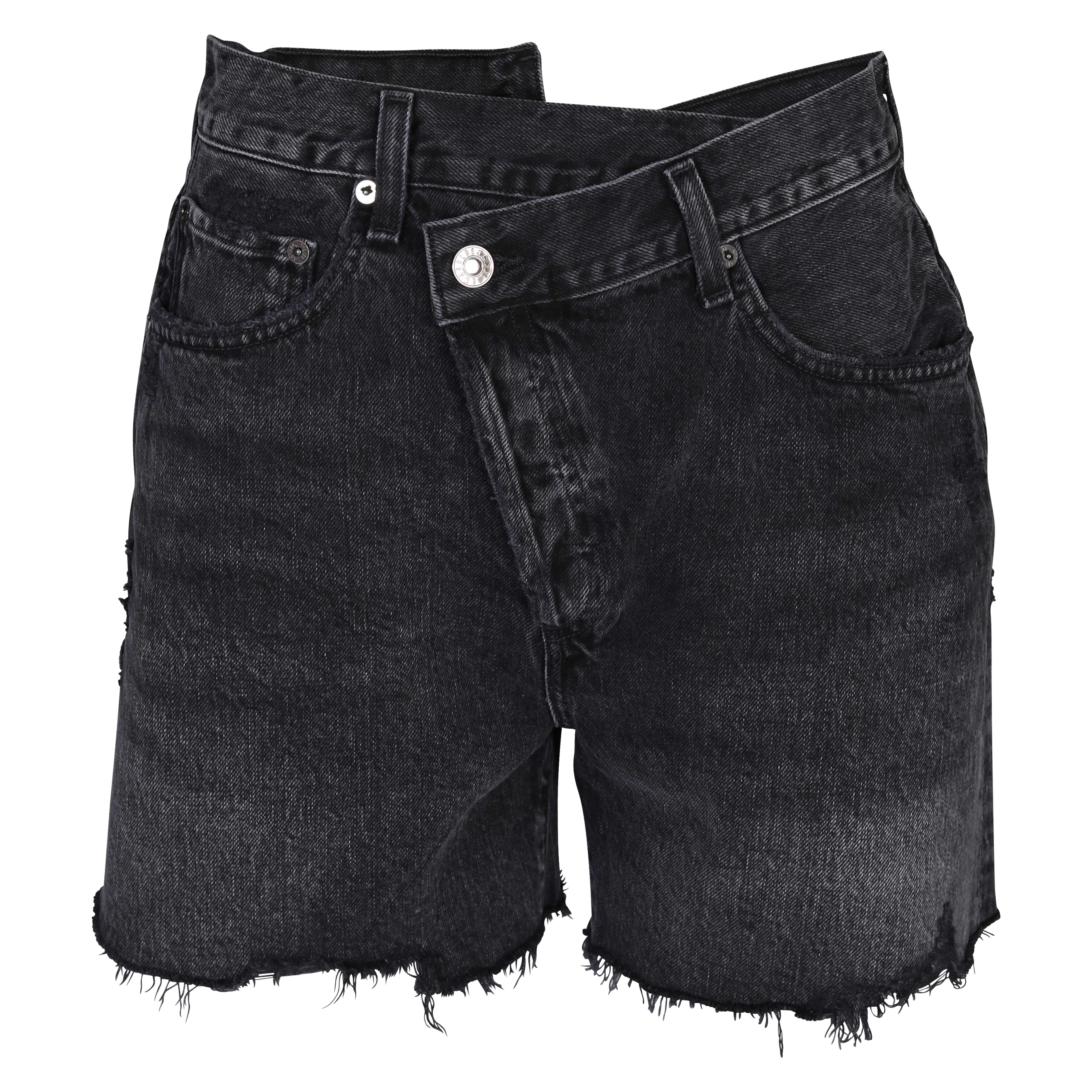 Agolde Jeans Shorts Criss Cross Black Hitchhike Washing