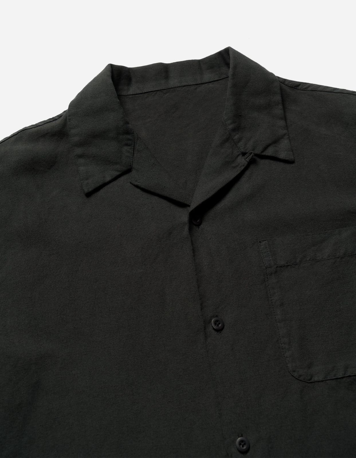 MAHARISHI 5211 Hemp Camp Collar Shirt in Black MAHARISHI 5211 Hemp Camp Collar Shirt in Black