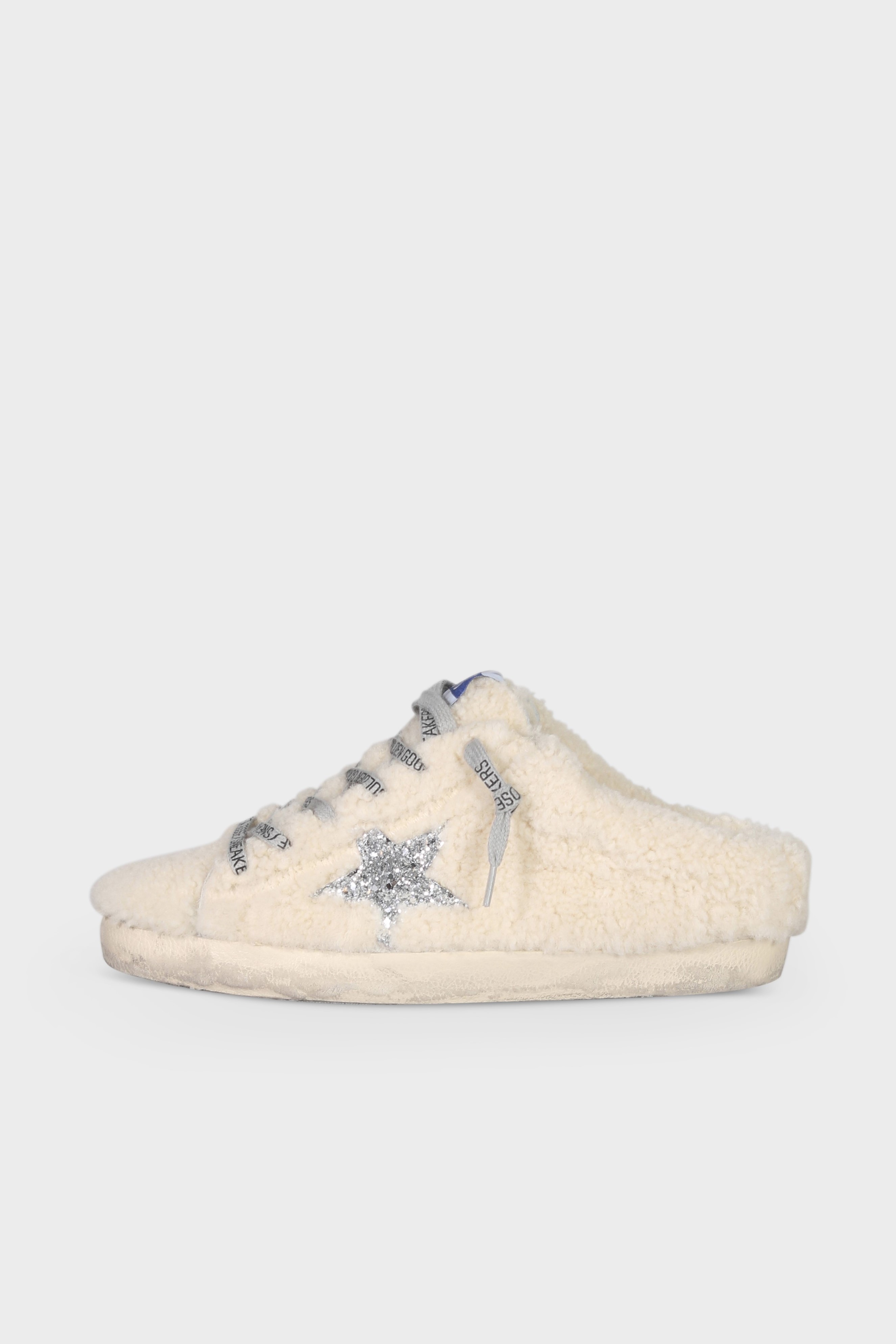 GOLDEN GOOSE Super-Star Sabot in Natural White/Silver
