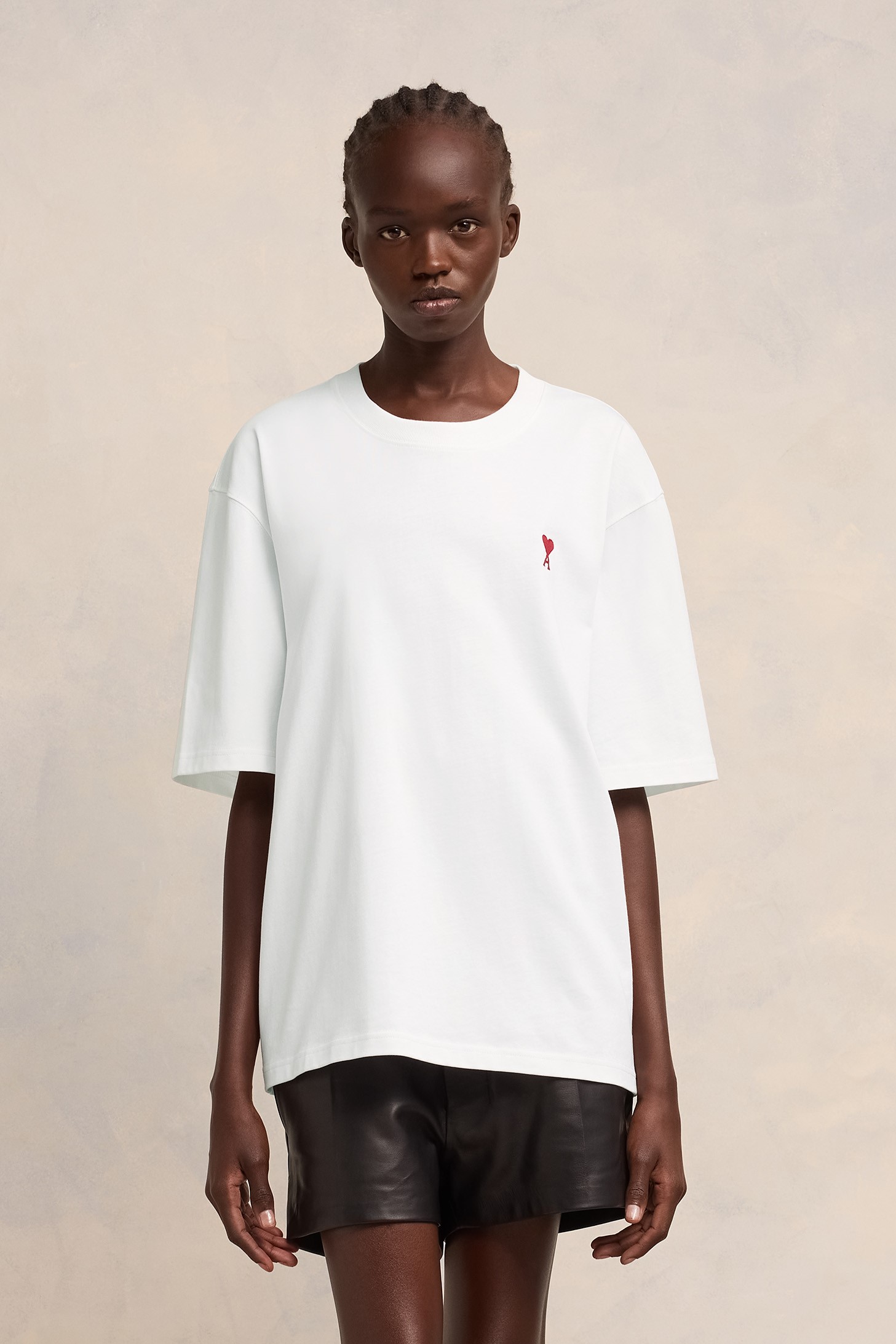 AMI PARIS de Coeur Boxy Fit T-Shirt in White 3XL